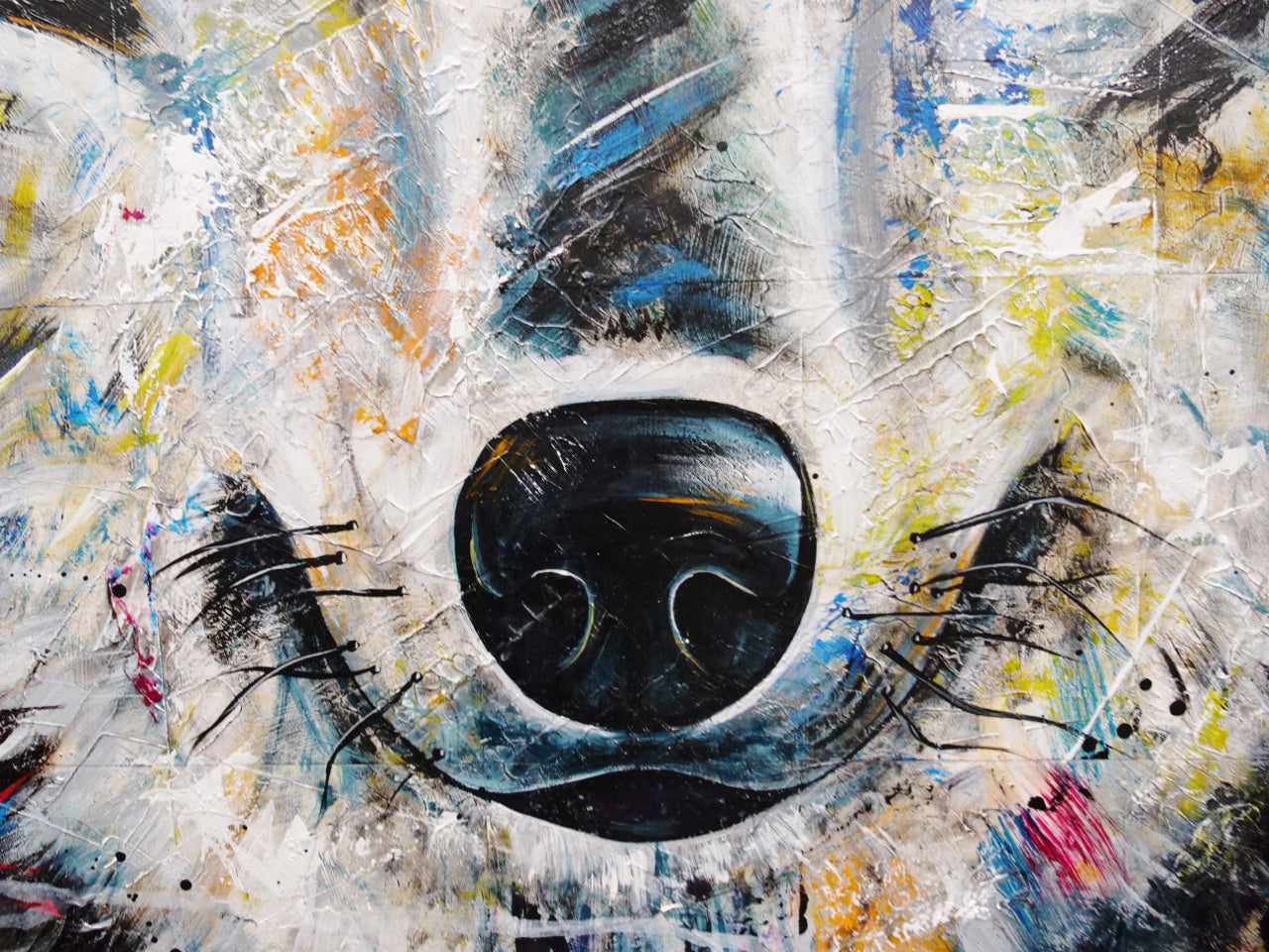 Westward Wolf 120cm x 120cm Wolf Abstract Realism Book Club Painting (SOLD)