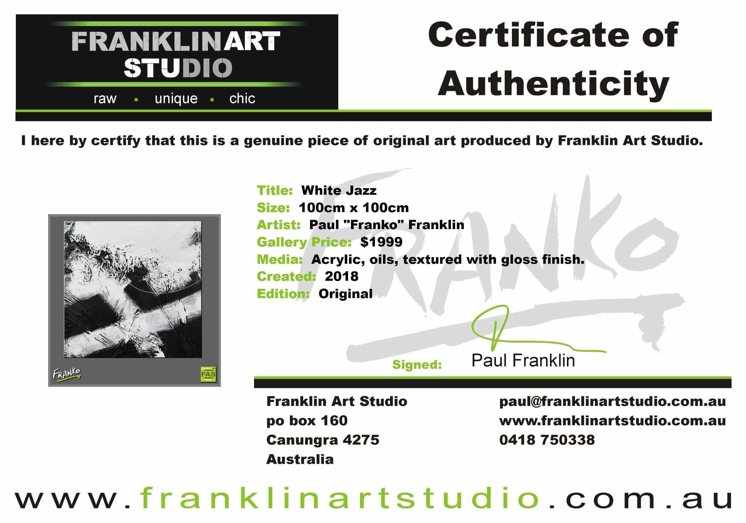White Jazz 100cm x 100cm Black White Abstract Painting (SOLD)-Abstract-[Franko_Artist]-[The_Block]-[Dream_Homes]-[ideas]-[Grand_Designs]-[Art_Lover]-Franklin Art Studio