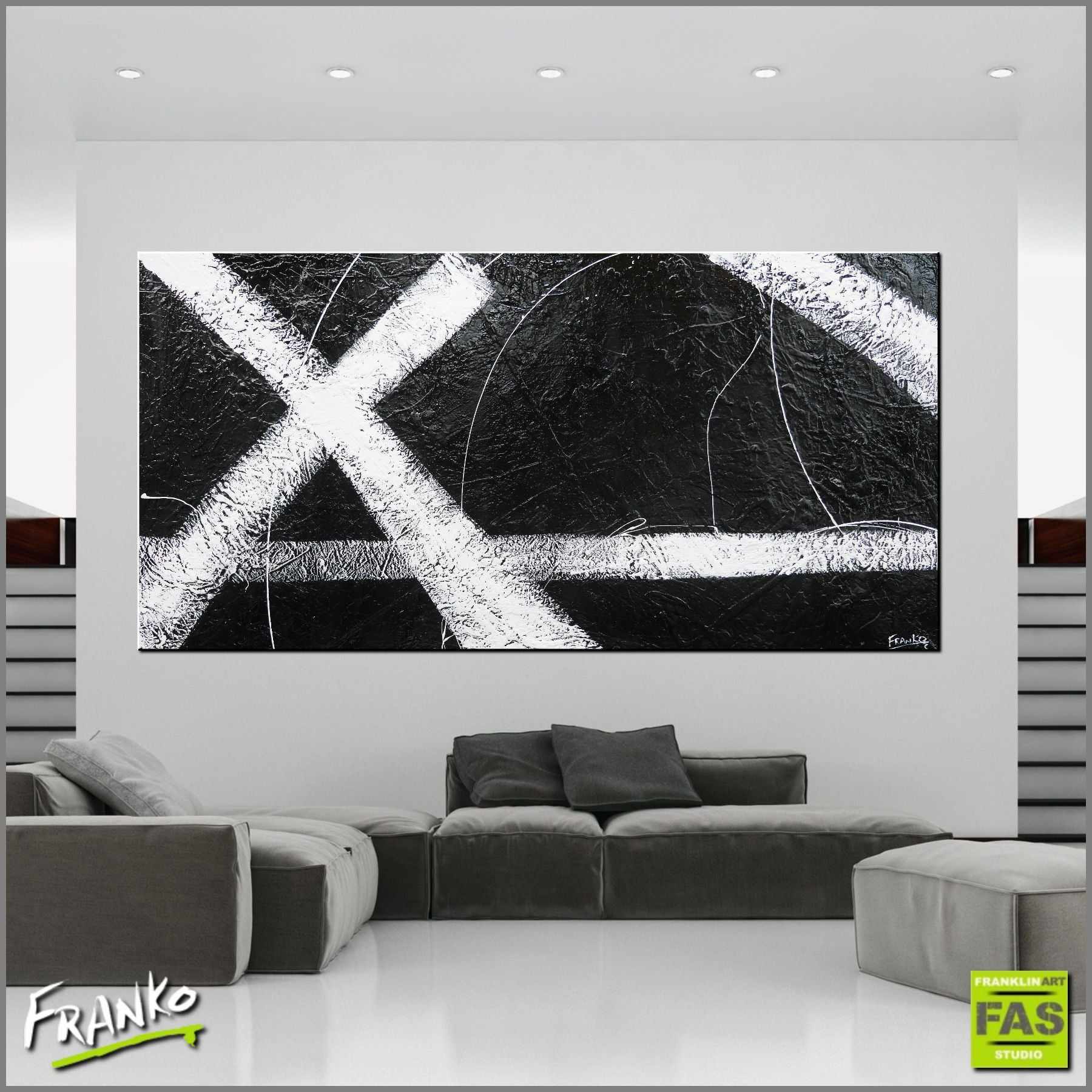 White Knight 120cm x 240cm Black White Abstract Painting (SOLD)-Abstract-[Franko_Artist]-[Australian_artist]-[Gold_Coast]-[Brisbane]-[modern]-[contemporary]-[original]-[Large_artwork]-[The_Block]-[Dream_Homes]-[ideas]-[Grand_Designs]-[Art_Lover]-Franklin Art Studio