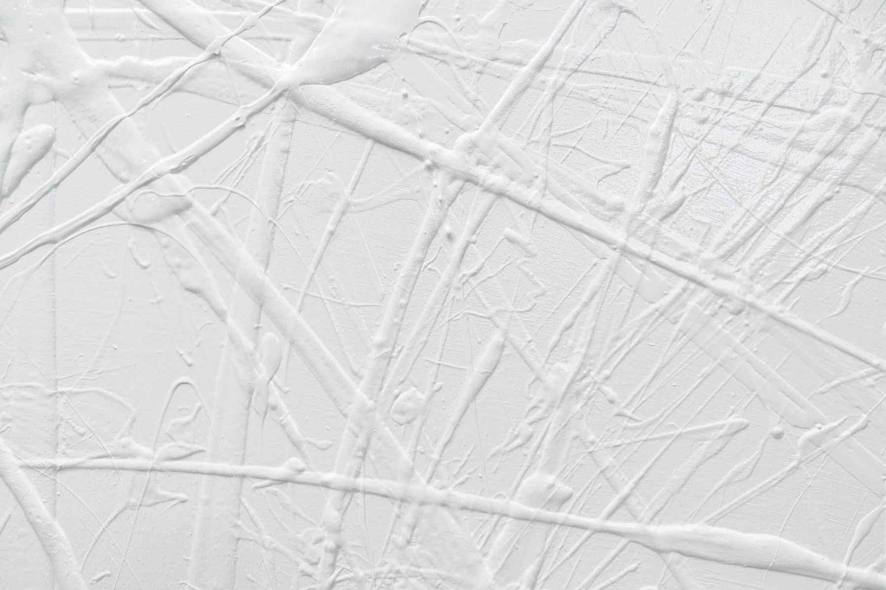White Lines 120cm x 120cm TEXTURED White Abstract Painting (SOLD)