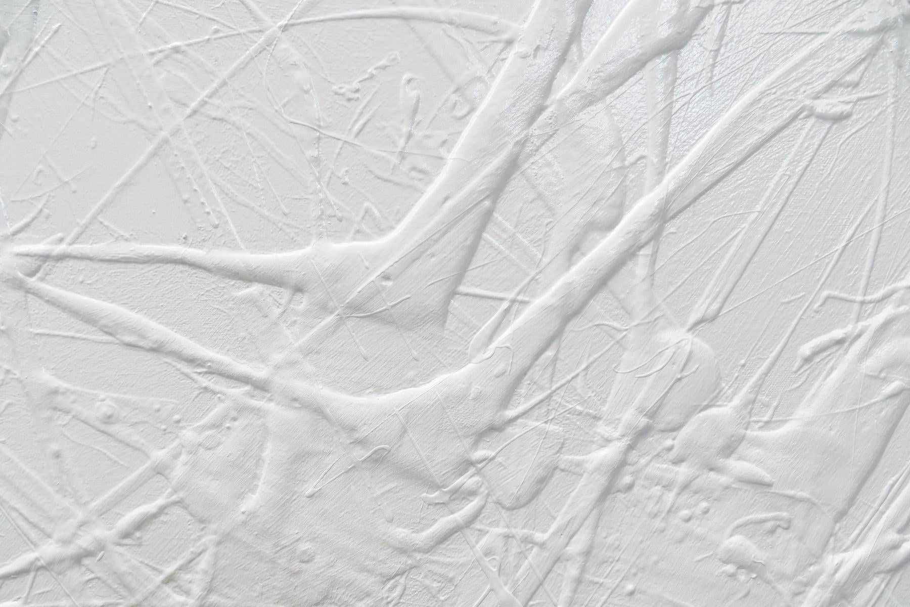 White Lines 120cm x 120cm TEXTURED White Abstract Painting (SOLD)