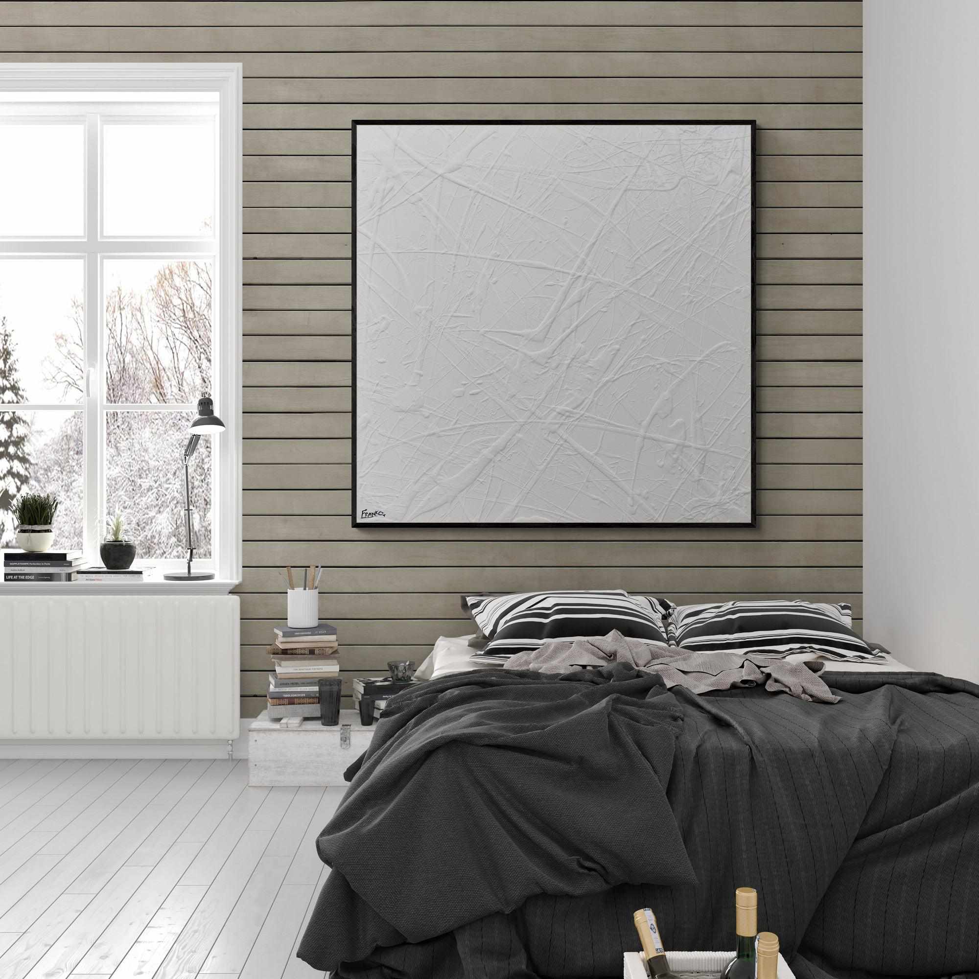 White Lines 120cm x 120cm TEXTURED White Abstract Painting (SOLD)-Abstract-[Franko_Artist]-[Australian_artist]-[Gold_Coast]-[Brisbane]-[modern]-[contemporary]-[original]-[Large_artwork]-[The_Block]-[Dream_Homes]-[ideas]-[Grand_Designs]-[Art_Lover]-Franklin Art Studio