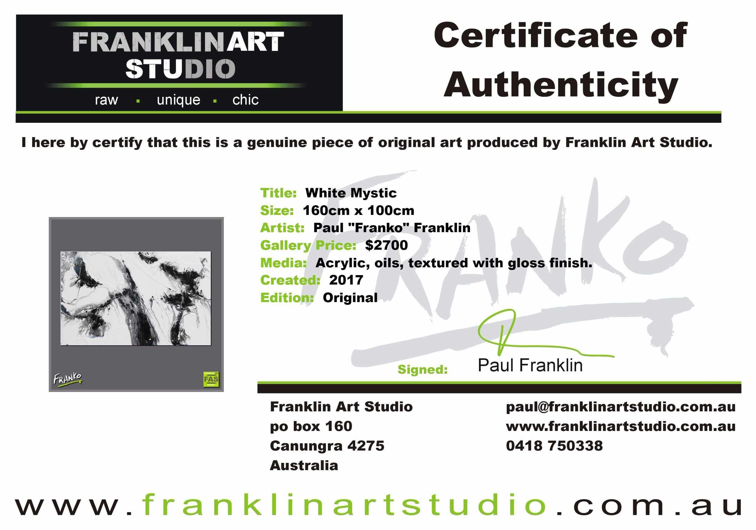 White Mystic 160cm x 100cm White Black Abstract Painting (SOLD)-abstract-[Franko_Artist]-[The_Block]-[Dream_Homes]-[ideas]-[Grand_Designs]-[Art_Lover]-Franklin Art Studio
