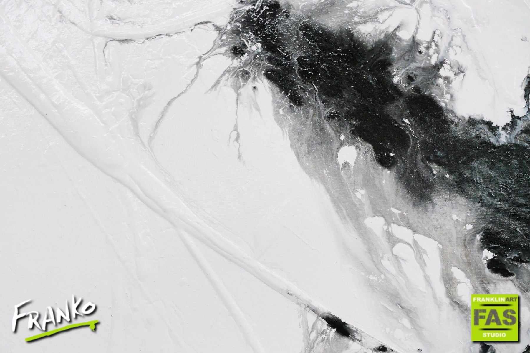 White Mystic 160cm x 100cm White Black Abstract Painting (SOLD)-abstract-[Franko]-[Artist]-[Australia]-[Painting]-Franklin Art Studio