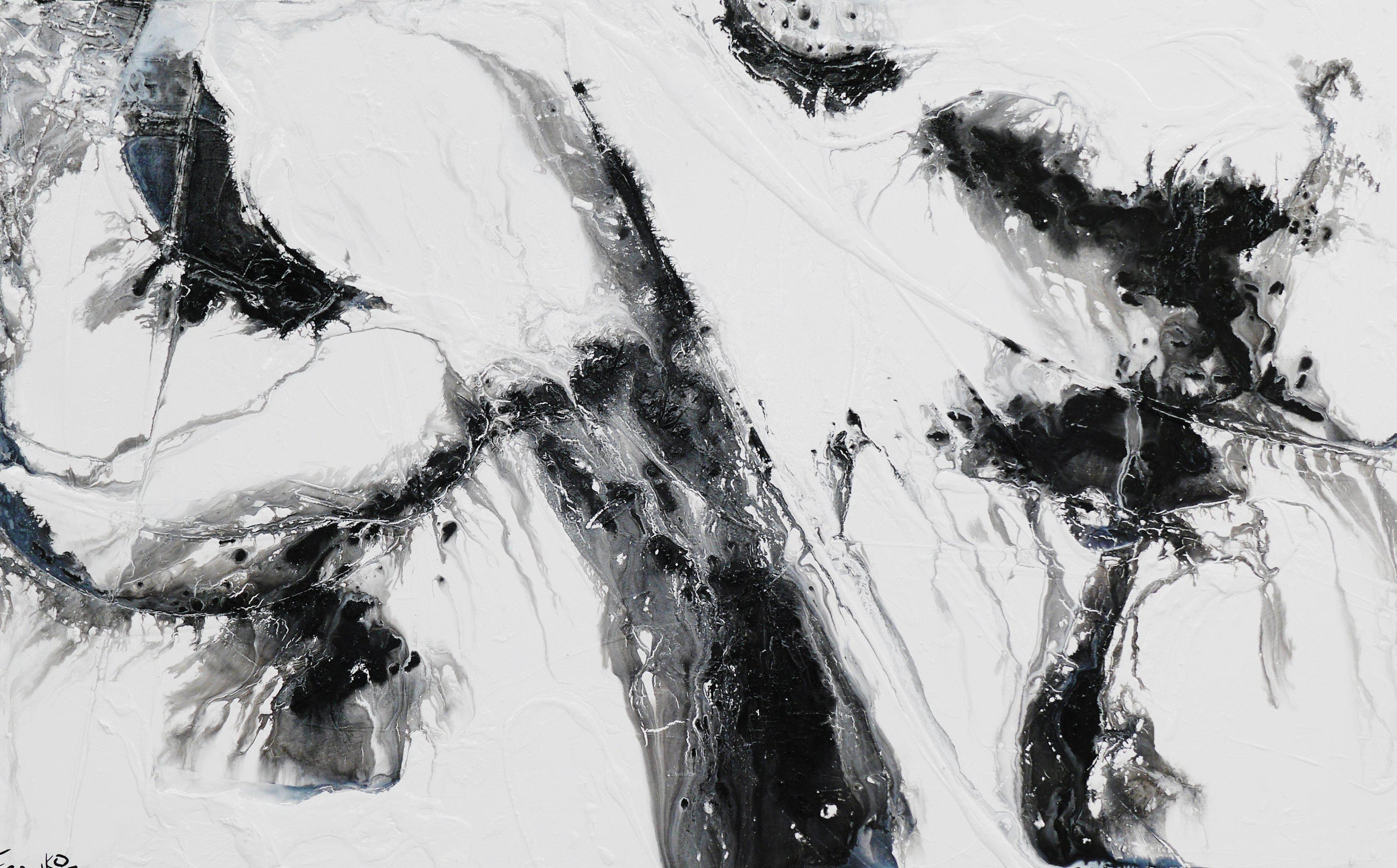 White Mystic 160cm x 100cm White Black Abstract Painting (SOLD)-abstract-[Franko_Artist]-[Australian_artist]-[Gold_Coast]-[Brisbane]-[modern]-[contemporary]-[original]-[Large_artwork]-Franklin Art Studio