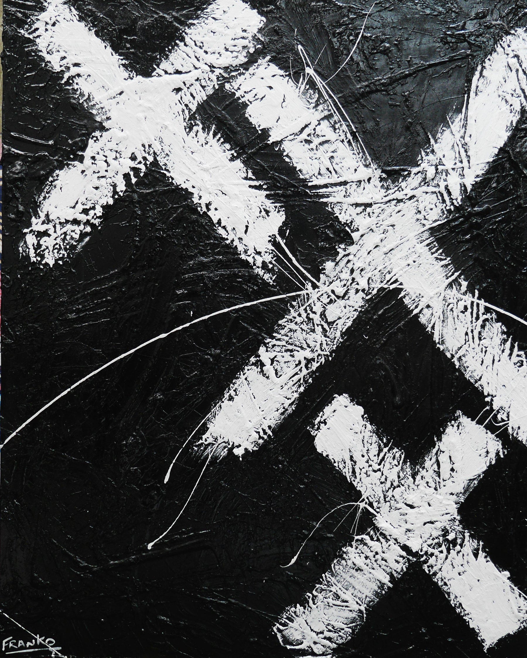 White Over Black 120cm x 150cm White Black Abstract Painting (SOLD)-Abstract-[Franko_Artist]-[Australian_artist]-[Gold_Coast]-[Brisbane]-[modern]-[contemporary]-[original]-[Large_artwork]-Franklin Art Studio