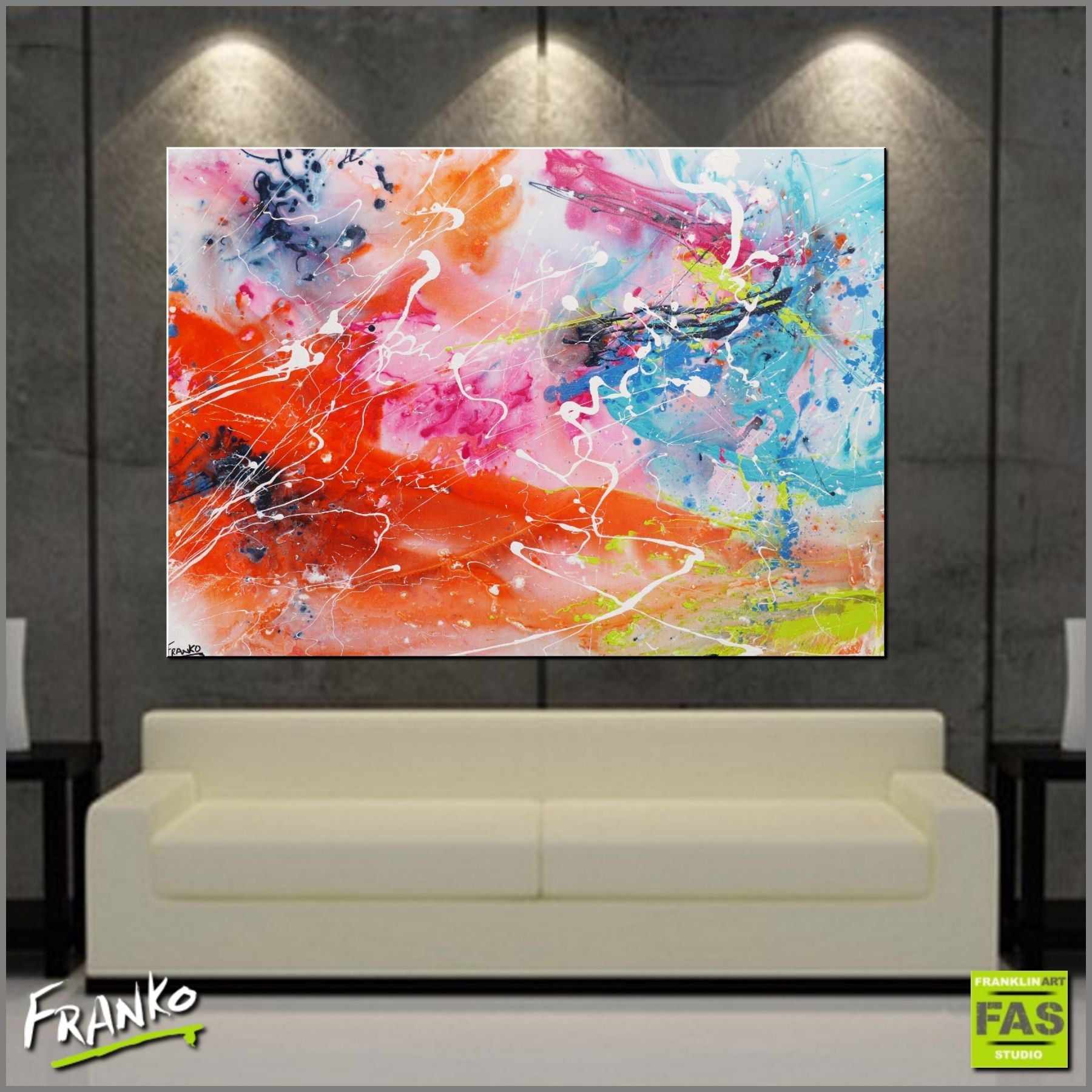 White Veins 140cm x 100cm Orange Pink Blue Abstract Painting (SOLD)-abstract-[Franko_Artist]-[Australian_artist]-[Gold_Coast]-[Brisbane]-[modern]-[contemporary]-[original]-[Large_artwork]-[The_Block]-[Dream_Homes]-[ideas]-[Grand_Designs]-[Art_Lover]-Franklin Art Studio