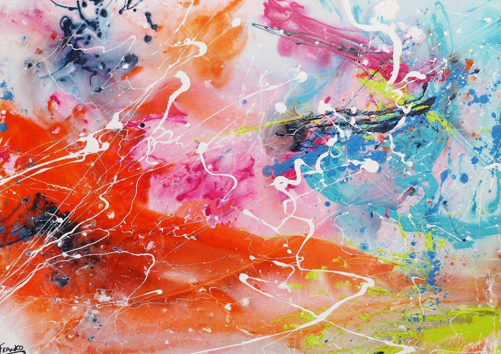 White Veins 140cm x 100cm Orange Pink Blue Abstract Painting (SOLD)-abstract-[Franko_Artist]-[Australian_artist]-[Gold_Coast]-[Brisbane]-[modern]-[contemporary]-[original]-[Large_artwork]-Franklin Art Studio