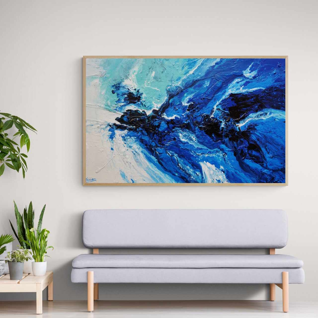 update alt-text with template Wild Blue 160cm x 100cm Blue Aqua White Textured Abstract Painting-Abstract-[Franko_Artist]-[The_Block]-[Dream_Homes]-[ideas]- [Grand_Designs]-Franklin Art Studio