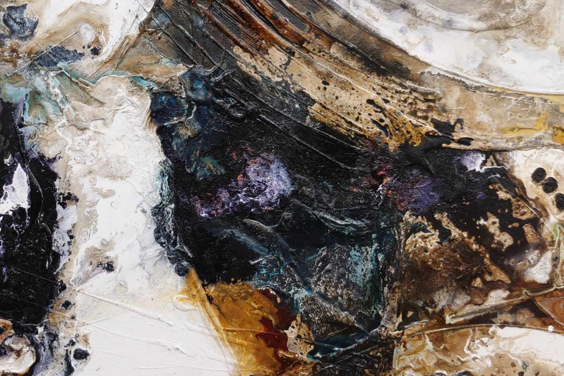 Witches Brew 240cm x 100cm Brown Black Textured Abstract Painting (SOLD)