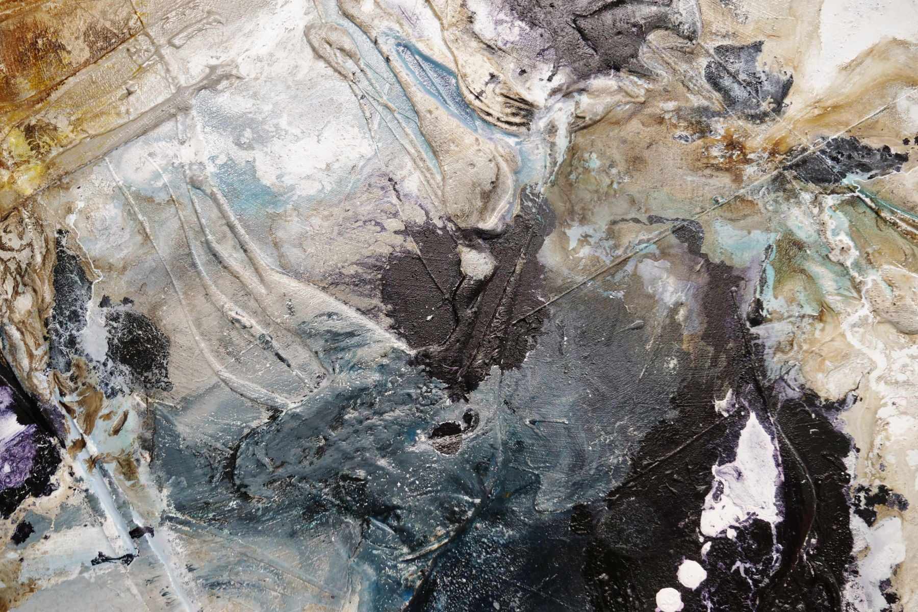 Witches Brew 240cm x 100cm Brown Black Textured Abstract Painting (SOLD)
