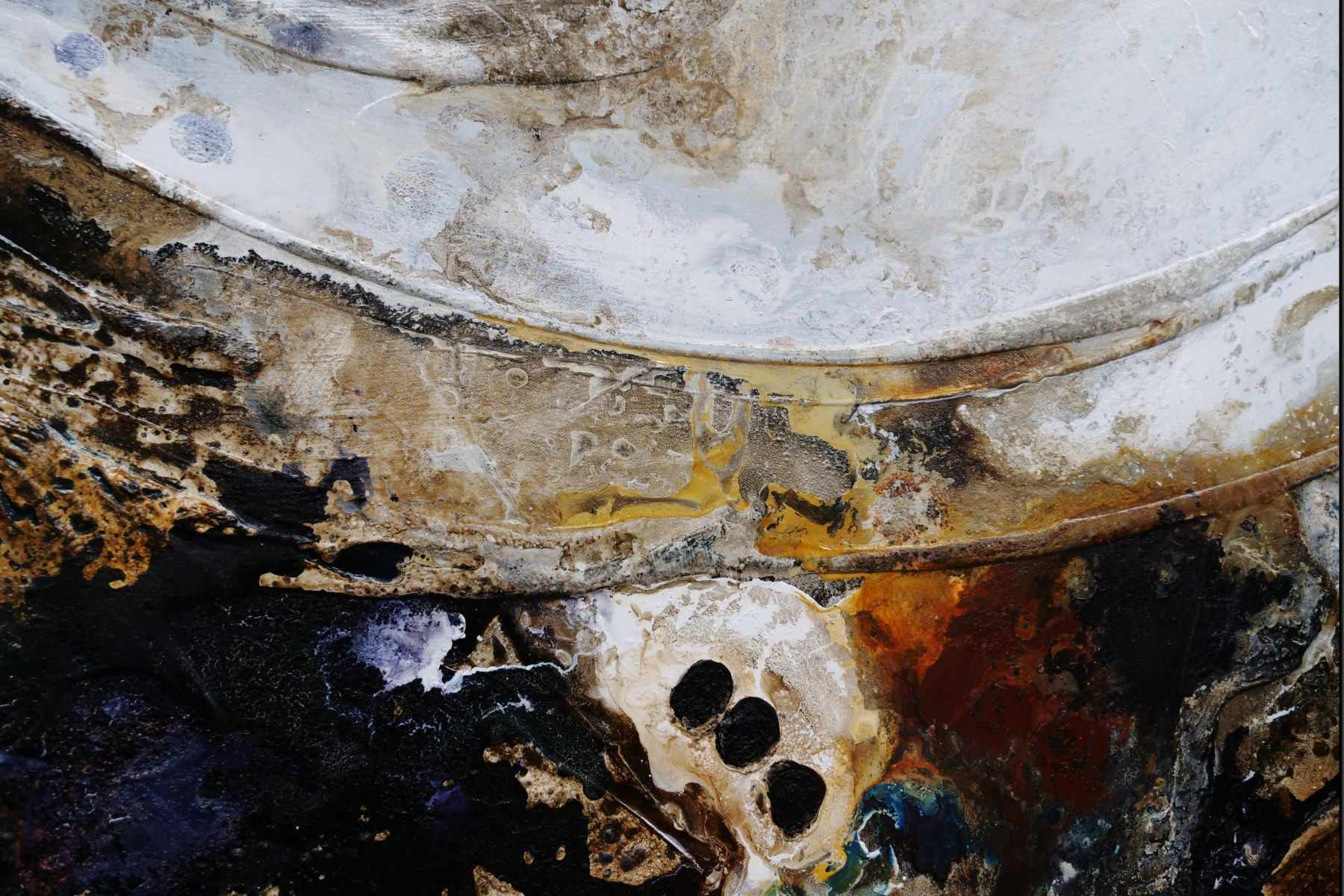 Witches Brew 240cm x 100cm Brown Black Textured Abstract Painting (SOLD)
