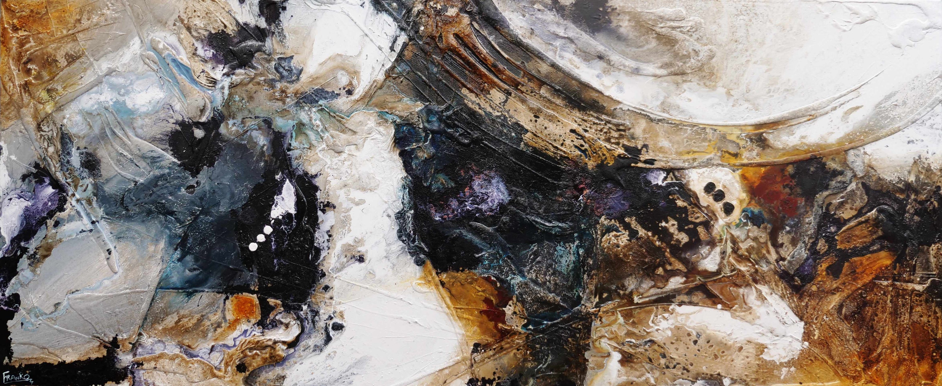 Witches Brew 240cm x 100cm Brown Black Textured Abstract Painting (SOLD)-Abstract-[Franko_Artist]-[Australian_artist]-[Gold_Coast]-[Brisbane]-[modern]-[contemporary]-[original]-[Large_artwork]-Franklin Art Studio