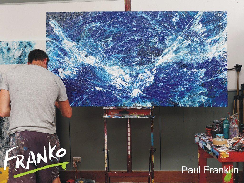 Woosh 190cm x 100cm Abstract Painting Blue (SOLD)-abstract-[Franko_Artist]-[The_Block]-[Dream_Homes]-[ideas]- [Grand_Designs]-Franklin Art Studio