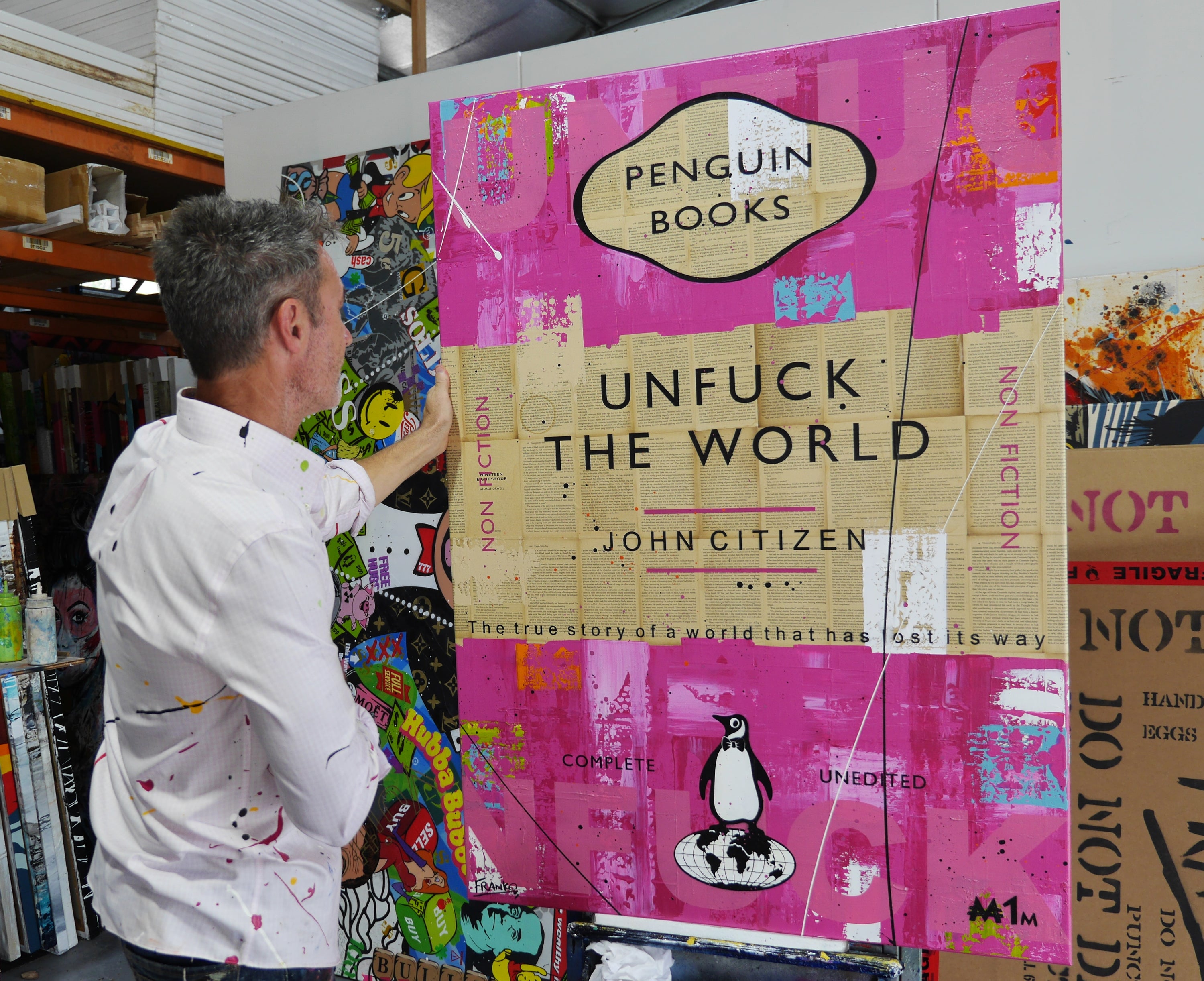 Your World 140cm x 100cm Urban Pop Book Club Painting (SOLD)
