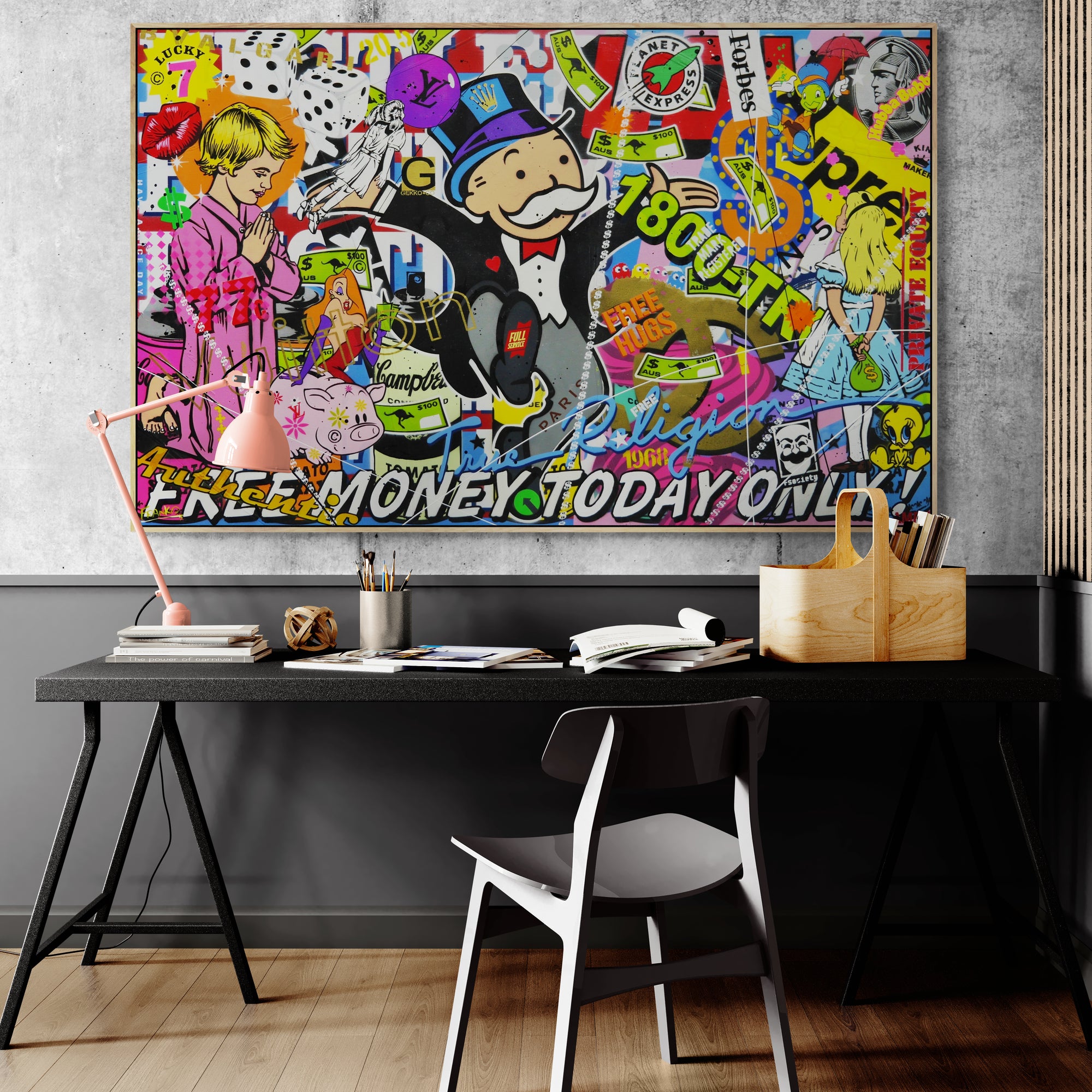 1800 - Monopoly 160cm x 100cm Monopoly Man Textured Urban Pop Art Painting (SOLD)-Urban Pop Art-[Franko_Artist]-[Australian_artist]-[Gold_Coast]-[Brisbane]-[modern]-[contemporary]-[original]-[Large_artwork]-[The_Block]-[Dream_Homes]-[ideas]-[Grand_Designs]-[Art_Lover]-Franklin Art Studio