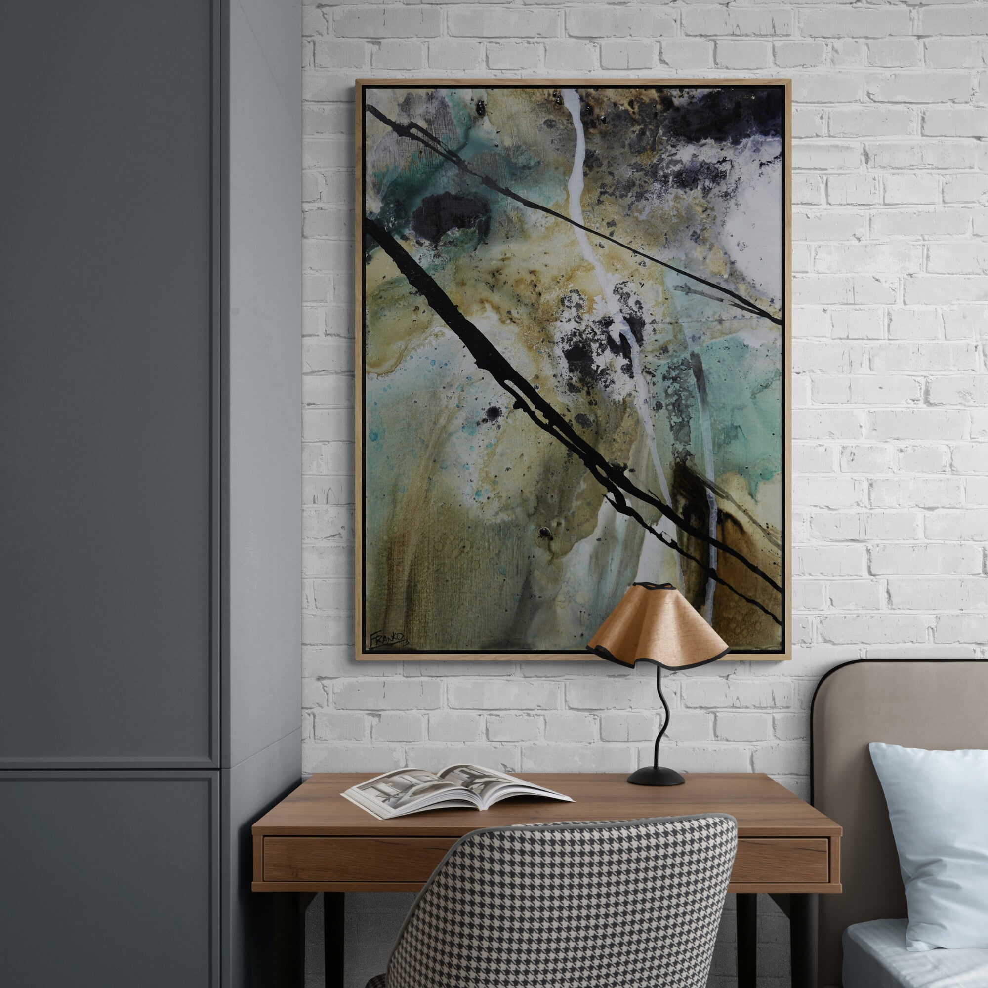 Refined 93 75cm x 100cm Blended Ink Abstract Painting (SOLD)