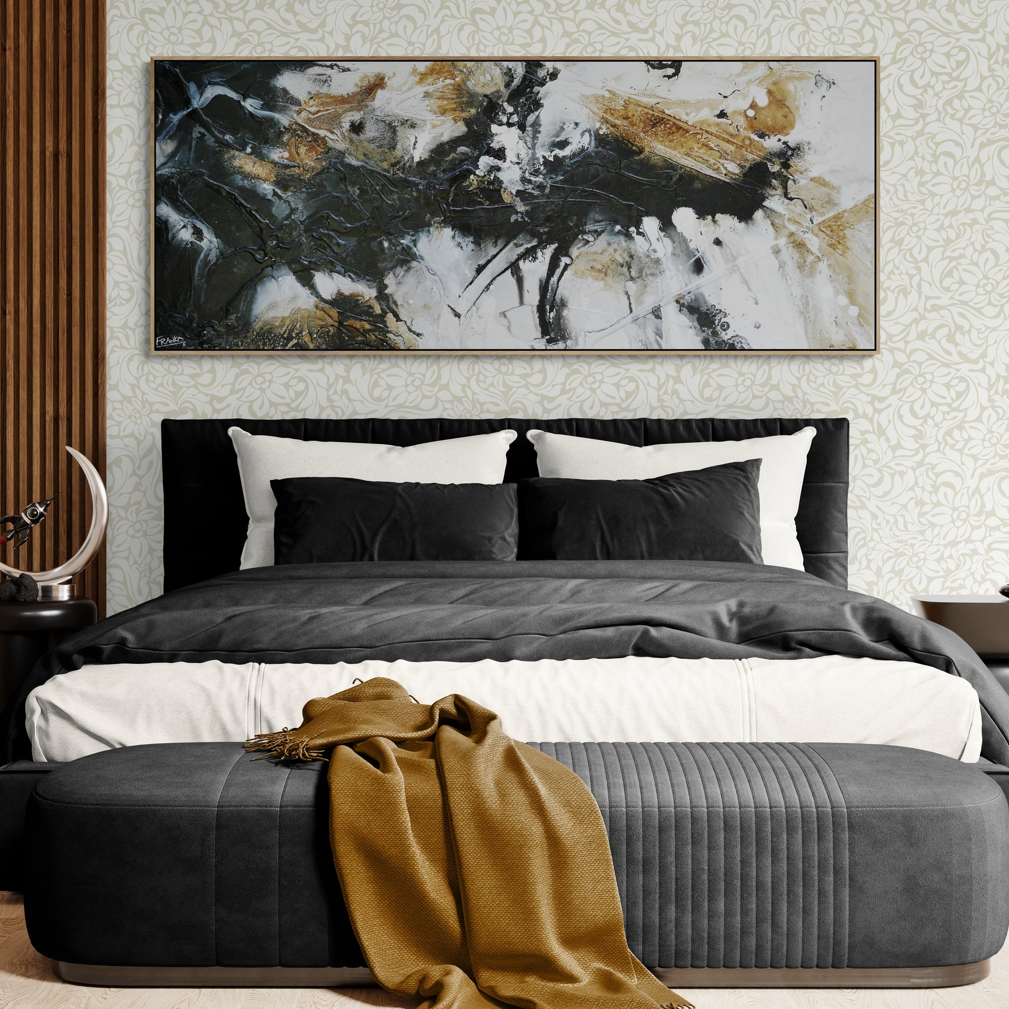Blaqued Rust 200cm x 80cm Textured Abstract Painting (SOLD)-Abstract-[Franko_Artist]-[The_Block]-[Dream_Homes]-[ideas]-[Grand_Designs]-[Art_Lover]-Franklin Art Studio