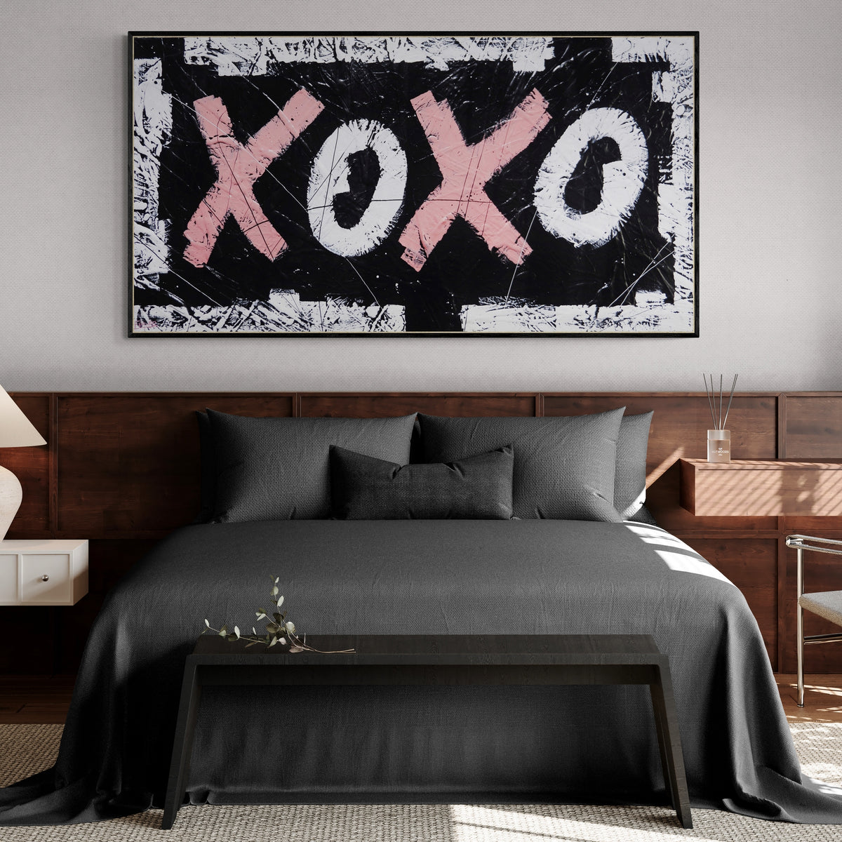 Pink Kisses 190cm x 100cm Textured Urban Pop Art Painting