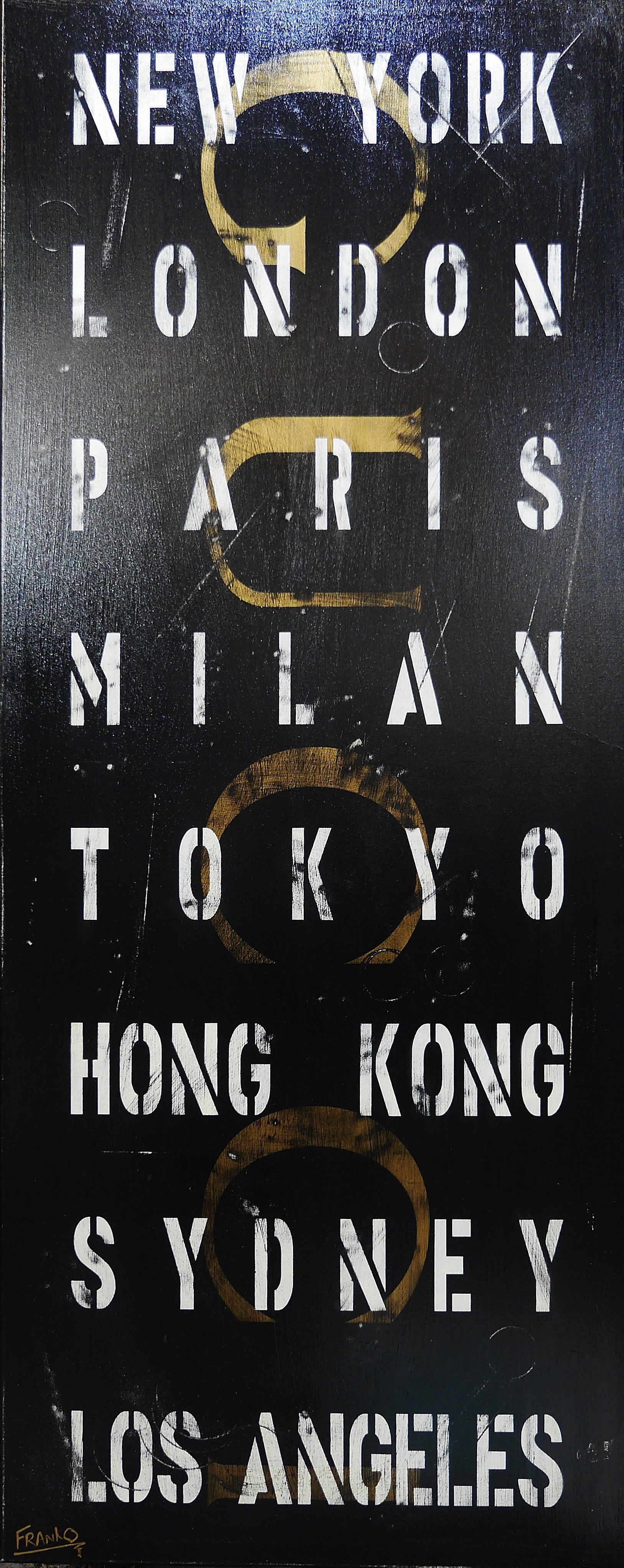 Big City Glam 200cm x 80cm Fashion Destination Roll Urban Pop Art Painting (SOLD)-Urban Pop Art-[Franko_Artist]-[Australian_artist]-[Gold_Coast]-[Brisbane]-[modern]-[contemporary]-[original]-[Large_artwork]-Franklin Art Studio