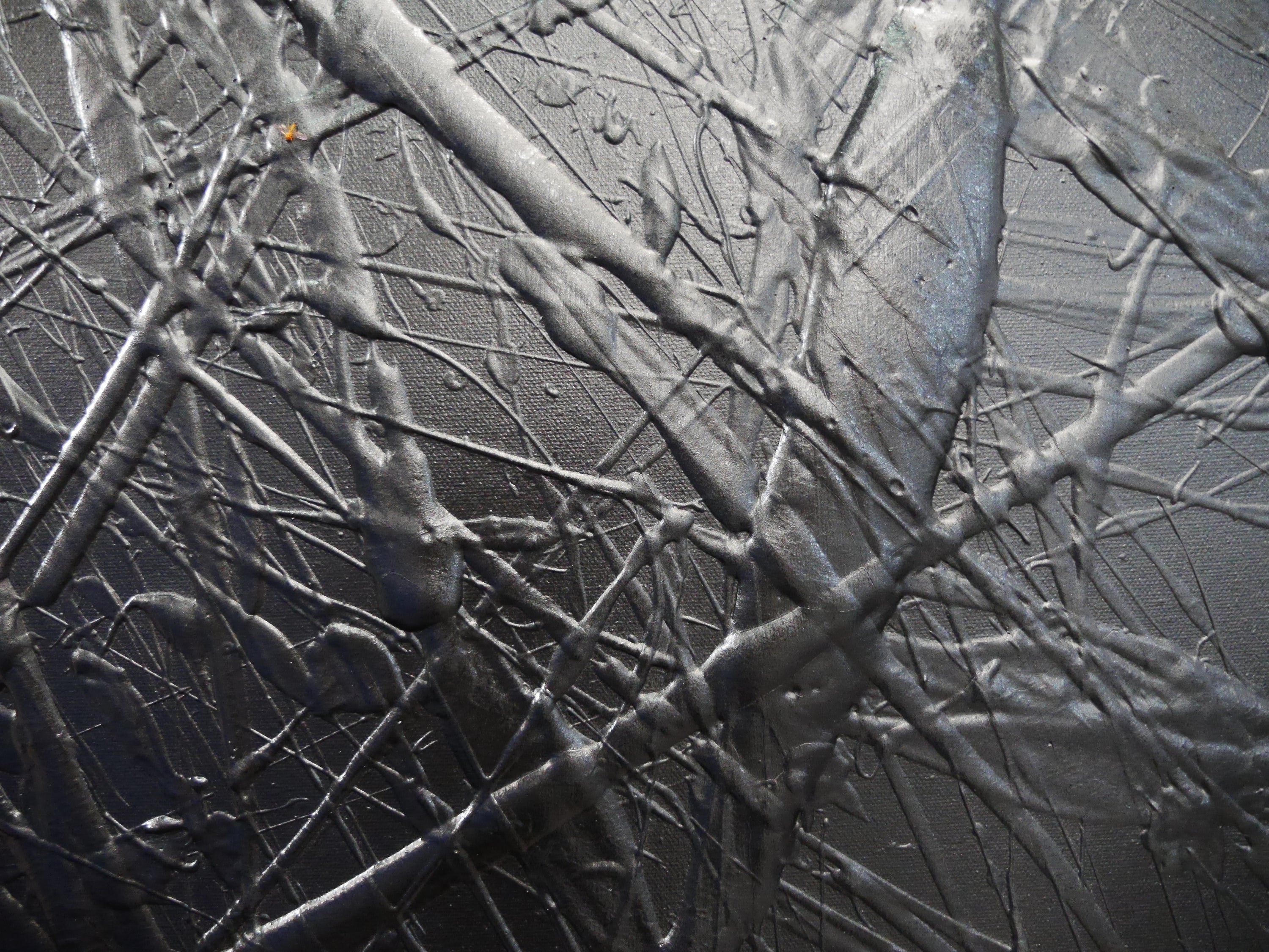 Black Lace 92cm x 60cm Black Textured Abstract Painting (SOLD)