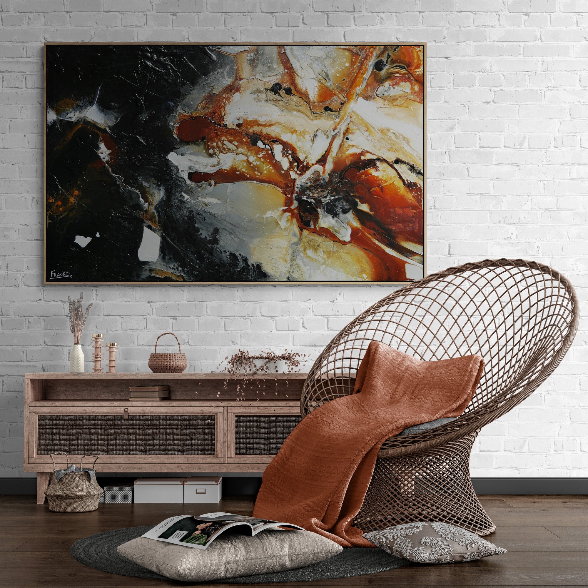 Rusted Marble 160cm x 100cm Rustic Textured Abstract Painting (SOLD)-Abstract-[Franko_Artist]-[The_Block]-[Dream_Homes]-[ideas]-[Grand_Designs]-[Art_Lover]-Franklin Art Studio