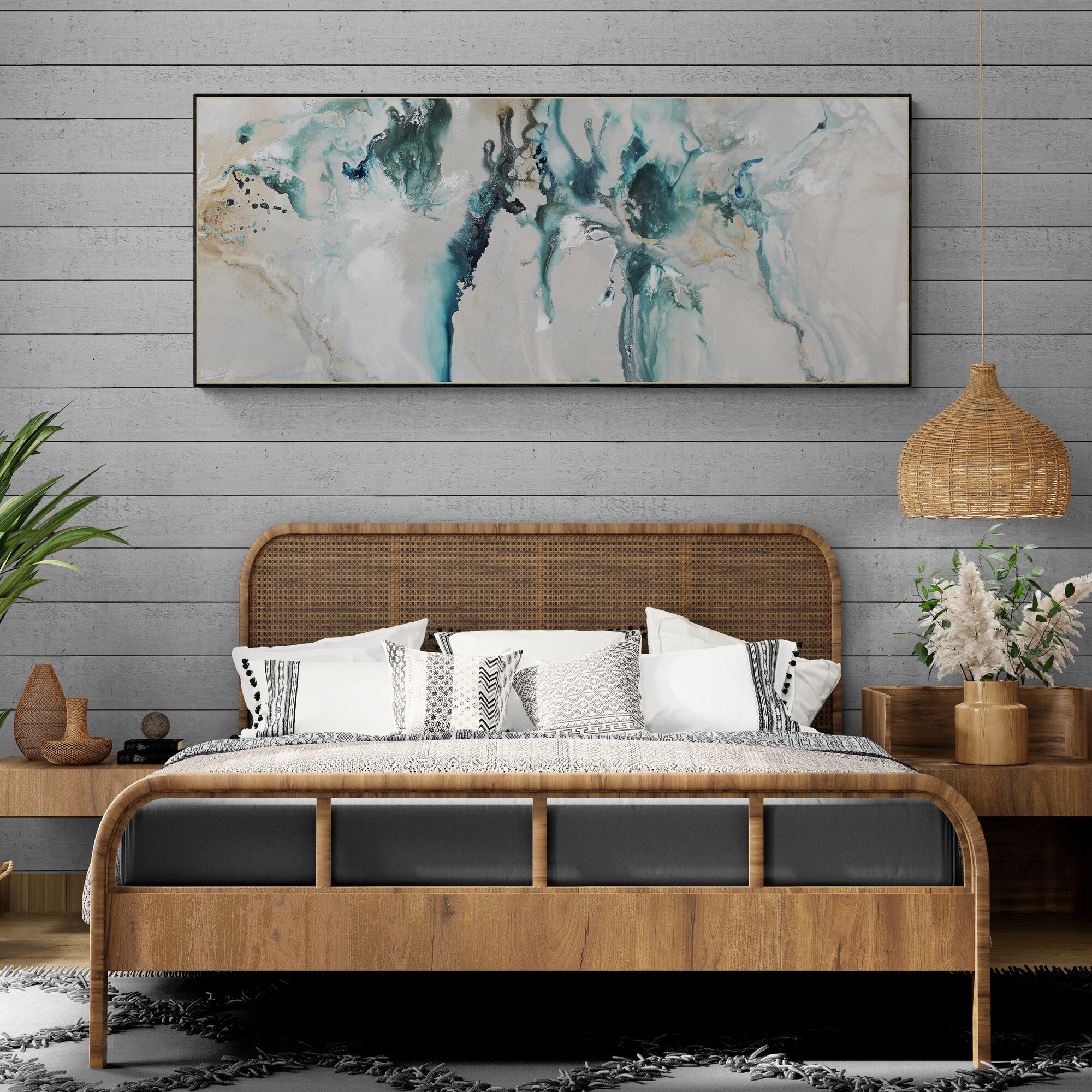 Refined 39 200cm x 80cm Turquoise Blended Ink Abstract Painting-Abstract-[Franko_Artist]-[Australian_artist]-[Gold_Coast]-[Brisbane]-[modern]-[contemporary]-[original]-[Large_artwork]-[The_Block]-[Dream_Homes]-[ideas]-[Grand_Designs]-[Art_Lover]-Franklin Art Studio