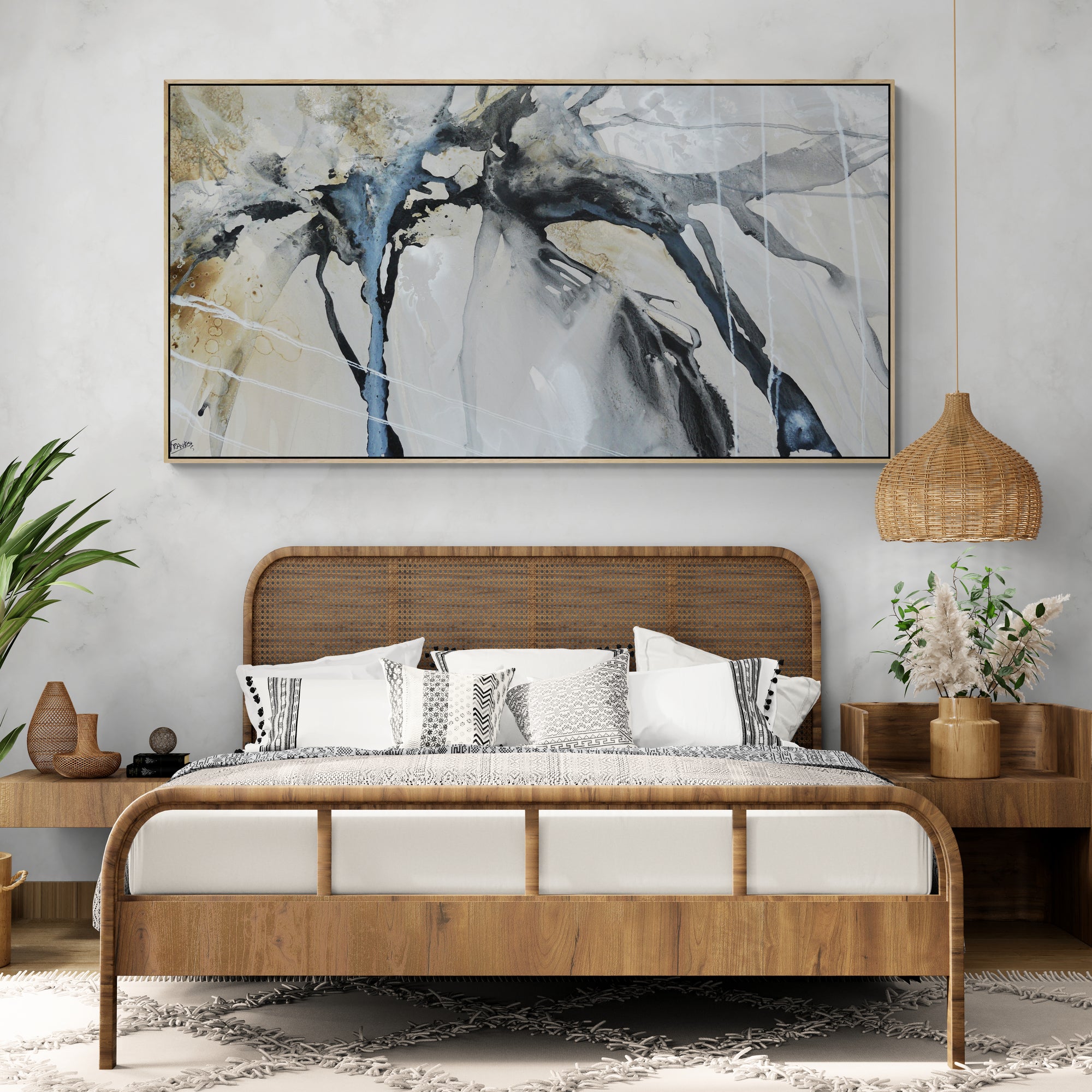 Refined 555 190cm x 100cm Blended Inks Abstract Painting-Abstract-[Franko_Artist]-[The_Block]-[Dream_Homes]-[ideas]-[Grand_Designs]-[Art_Lover]-Franklin Art Studio