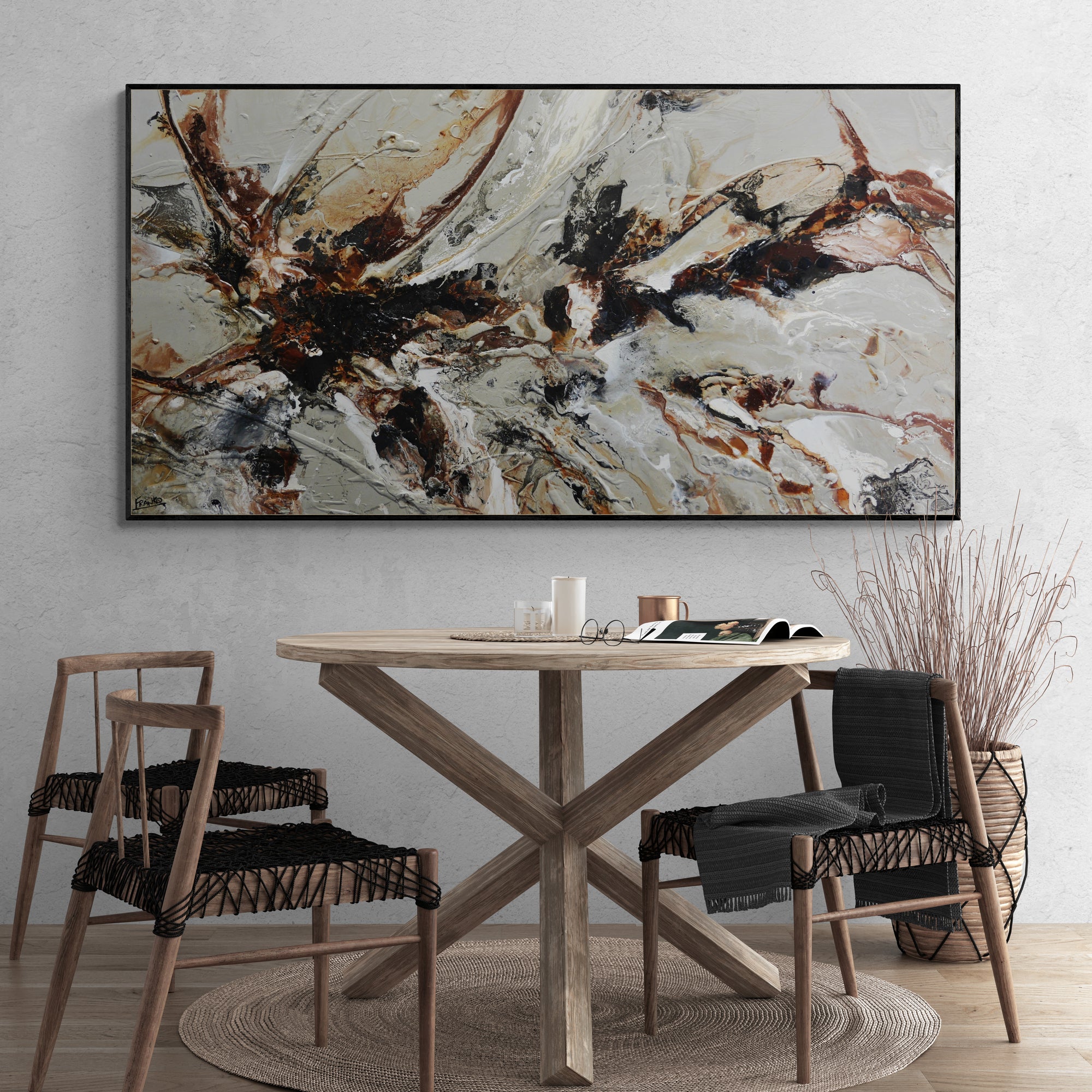 Roasted 190cm x 100cm Rustic Textured Abstract Painting (SOLD)
