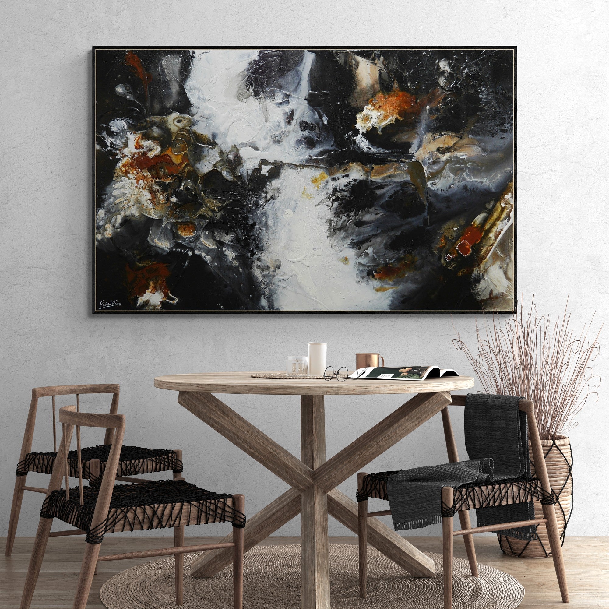 The Crux 160cm x 100cm Rustic Textured Abstract Painting