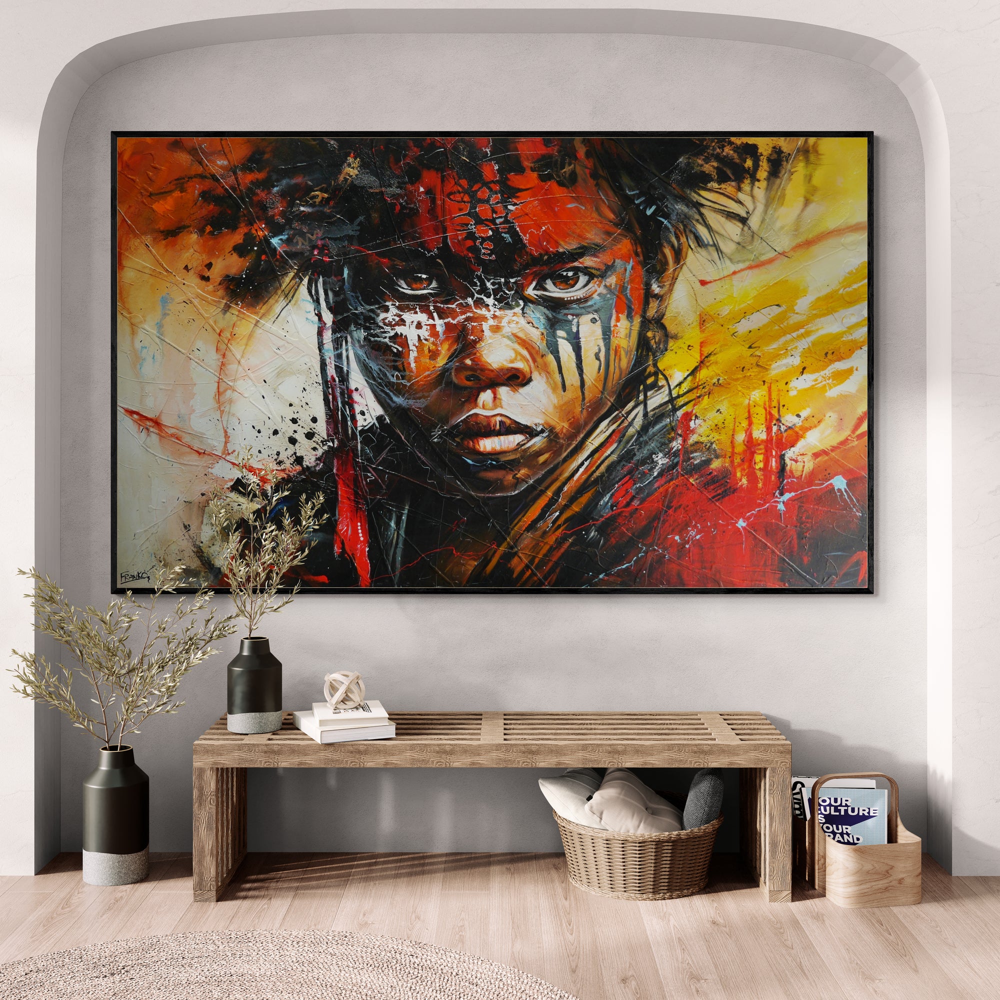 Fearless 200cm x 120cm Brave and Beautiful Abstract Framed Textured Painting (SOLD)-people-[Franko_Artist]-[Australian_artist]-[Gold_Coast]-[Brisbane]-[modern]-[contemporary]-[original]-[Large_artwork]-[The_Block]-[Dream_Homes]-[ideas]-[Grand_Designs]-[Art_Lover]-Franklin Art Studio