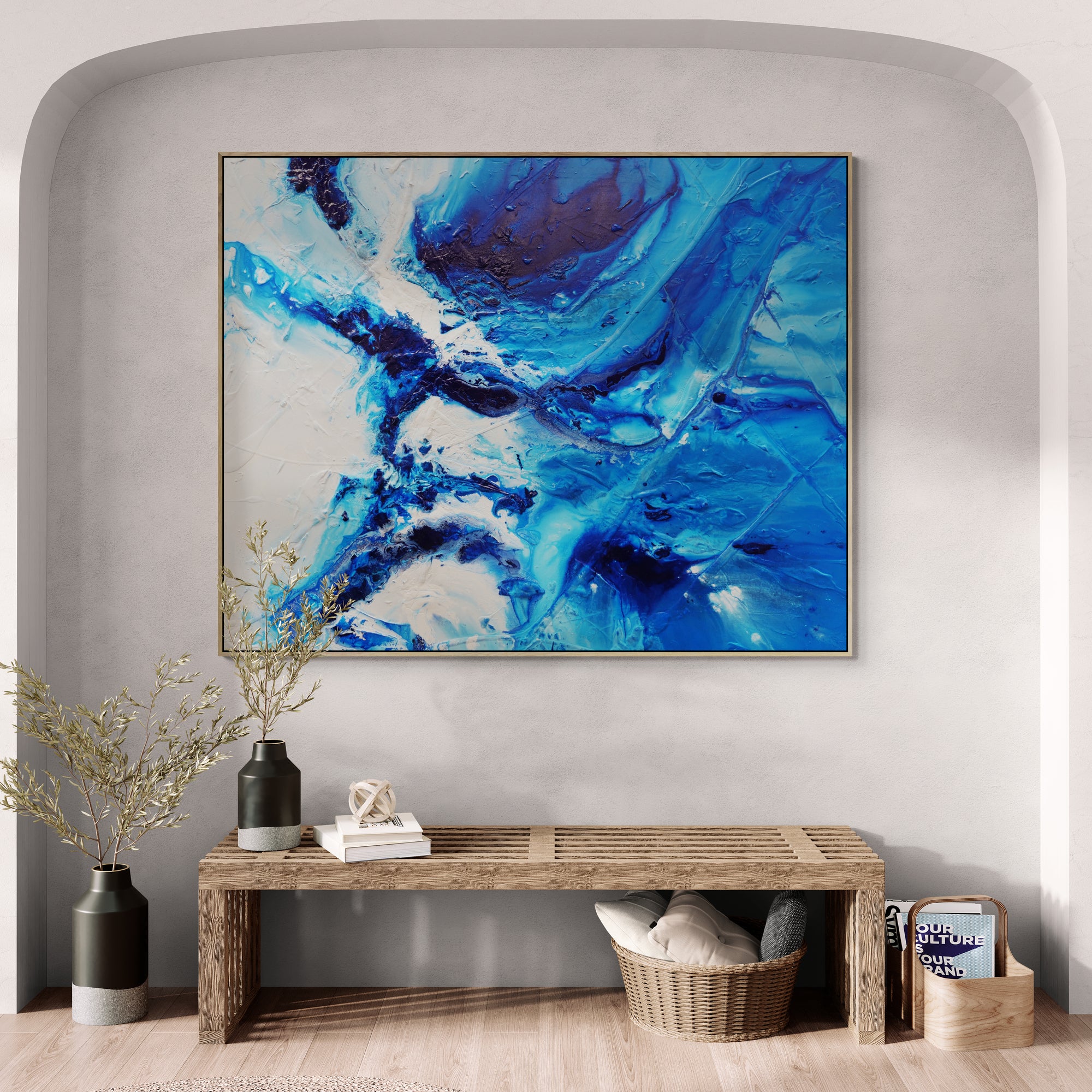 Sapphire Spell 120cm x 150cm Portrait/Landscape Textured Abstract Painting (SOLD)