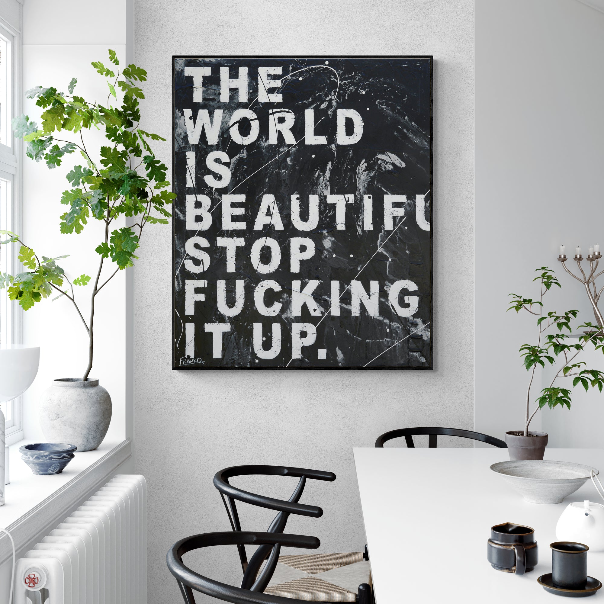 Worlds Apart 100cm x 120cm Textured Urban Pop Art Painting-Urban Pop Art-[Franko_Artist]-[Australian_artist]-[Gold_Coast]-[Brisbane]-[modern]-[contemporary]-[original]-[Large_artwork]-[The_Block]-[Dream_Homes]-[ideas]-[Grand_Designs]-[Art_Lover]-Franklin Art Studio