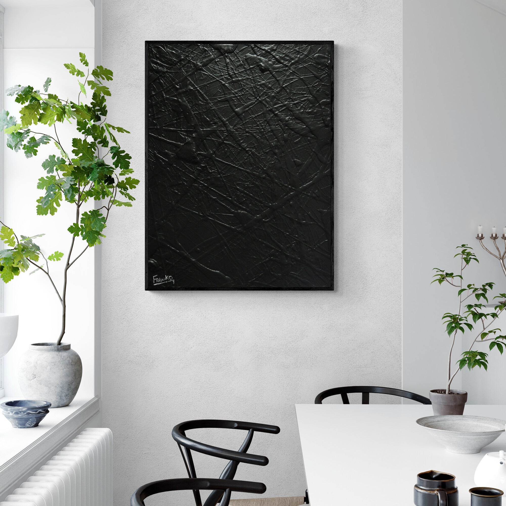 Little Wicked 75cm x 100cm Black Textured Abstract Painting-Abstract-[Franko_Artist]-[Australian_artist]-[Gold_Coast]-[Brisbane]-[modern]-[contemporary]-[original]-[Large_artwork]-[The_Block]-[Dream_Homes]-[ideas]-[Grand_Designs]-[Art_Lover]-Franklin Art Studio
