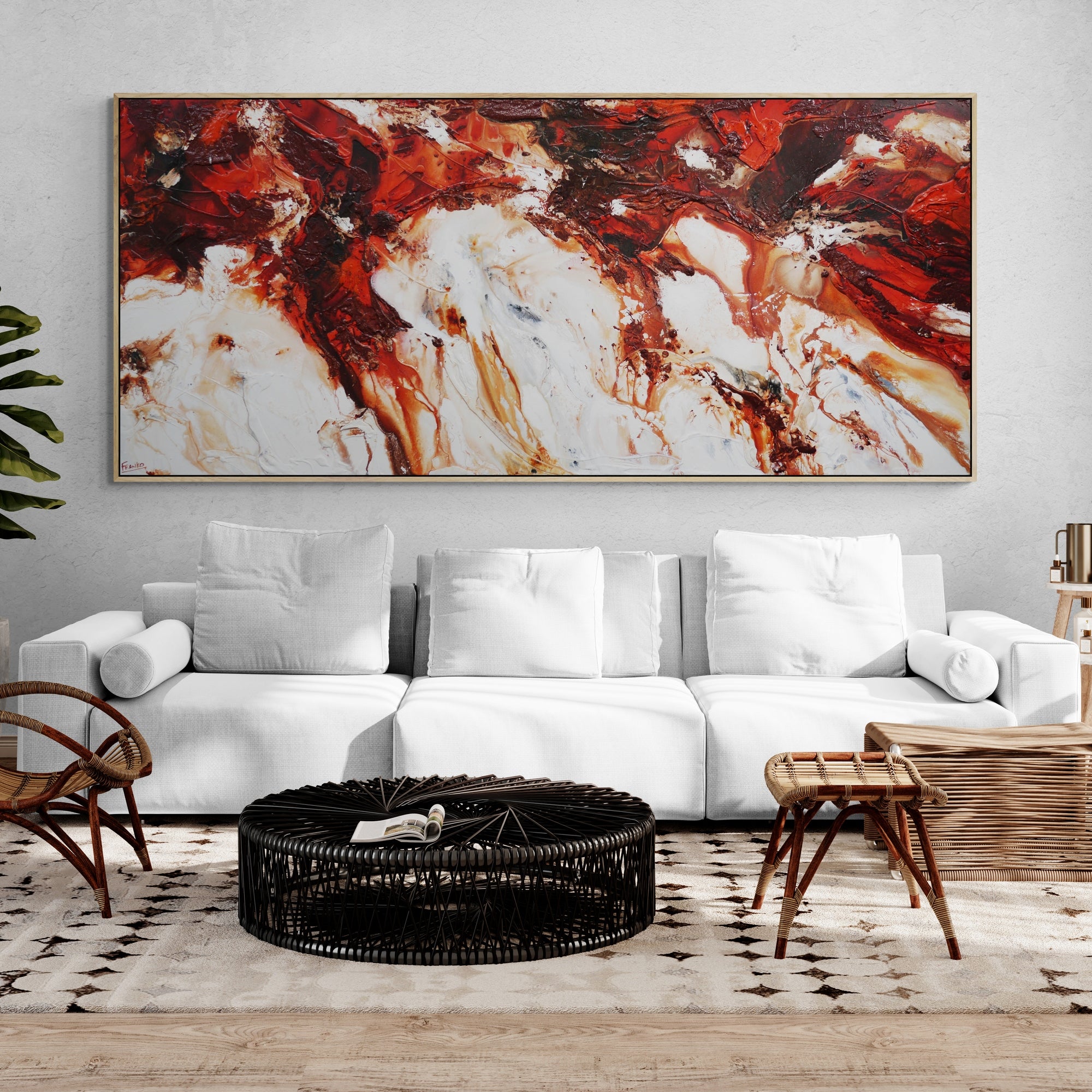 Sunburnt Oxide 270cm x 120cm Textured Abstract Painting (SOLD)-Abstract-[Franko_Artist]-[Australian_artist]-[Gold_Coast]-[Brisbane]-[modern]-[contemporary]-[original]-[Large_artwork]-[The_Block]-[Dream_Homes]-[ideas]-[Grand_Designs]-[Art_Lover]-Franklin Art Studio
