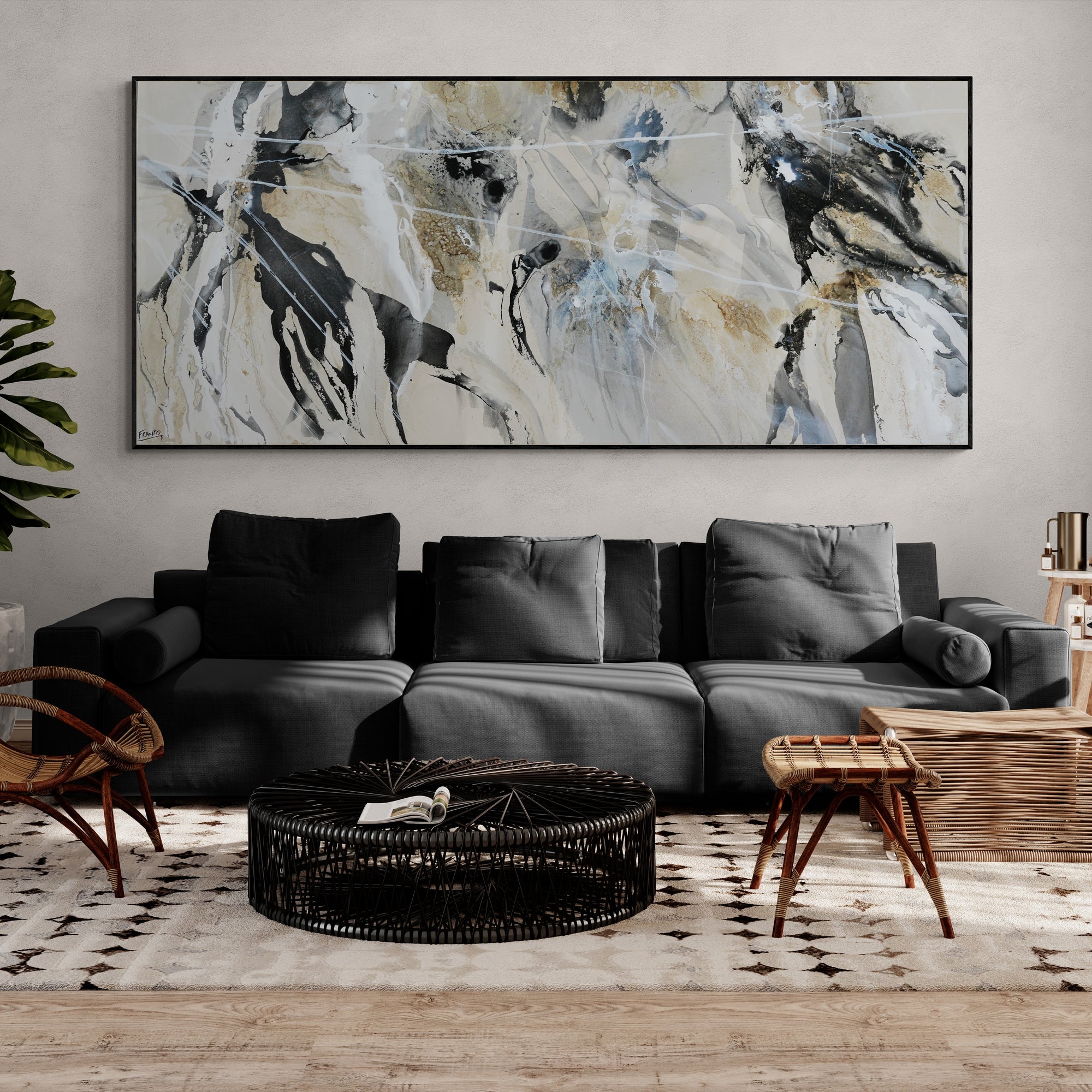 Refined 227 270cm x 120cm Blended Inks Abstract Painting (SOLD)-Abstract-[Franko_Artist]-[Australian_artist]-[Gold_Coast]-[Brisbane]-[modern]-[contemporary]-[original]-[Large_artwork]-[The_Block]-[Dream_Homes]-[ideas]-[Grand_Designs]-[Art_Lover]-Franklin Art Studio