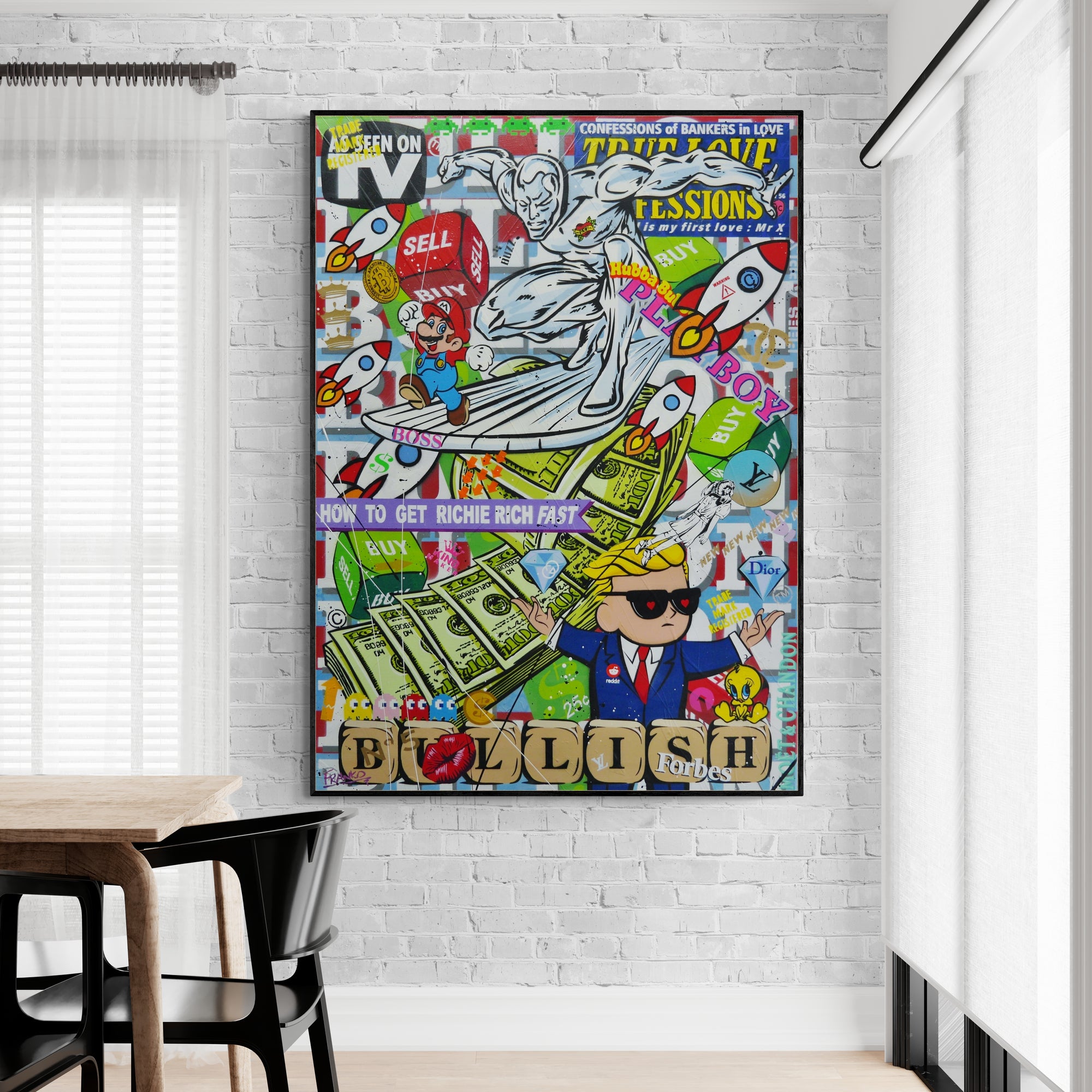 Money Safari 100cm x 140cm Monopoly Man Textured Urban Pop Art Painting-Urban Pop Art-[Franko_Artist]-[Australian_artist]-[Gold_Coast]-[Brisbane]-[modern]-[contemporary]-[original]-[Large_artwork]-[The_Block]-[Dream_Homes]-[ideas]-[Grand_Designs]-[Art_Lover]-Franklin Art Studio