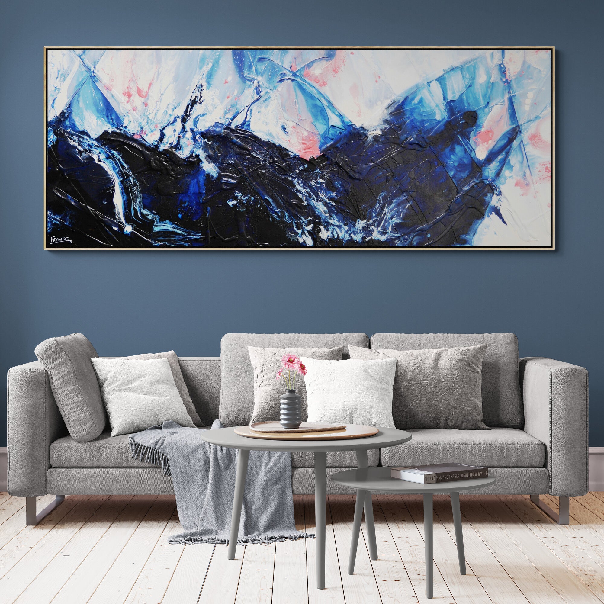 Midnight Magenta 200cm x 80cm Textured Abstract Painting