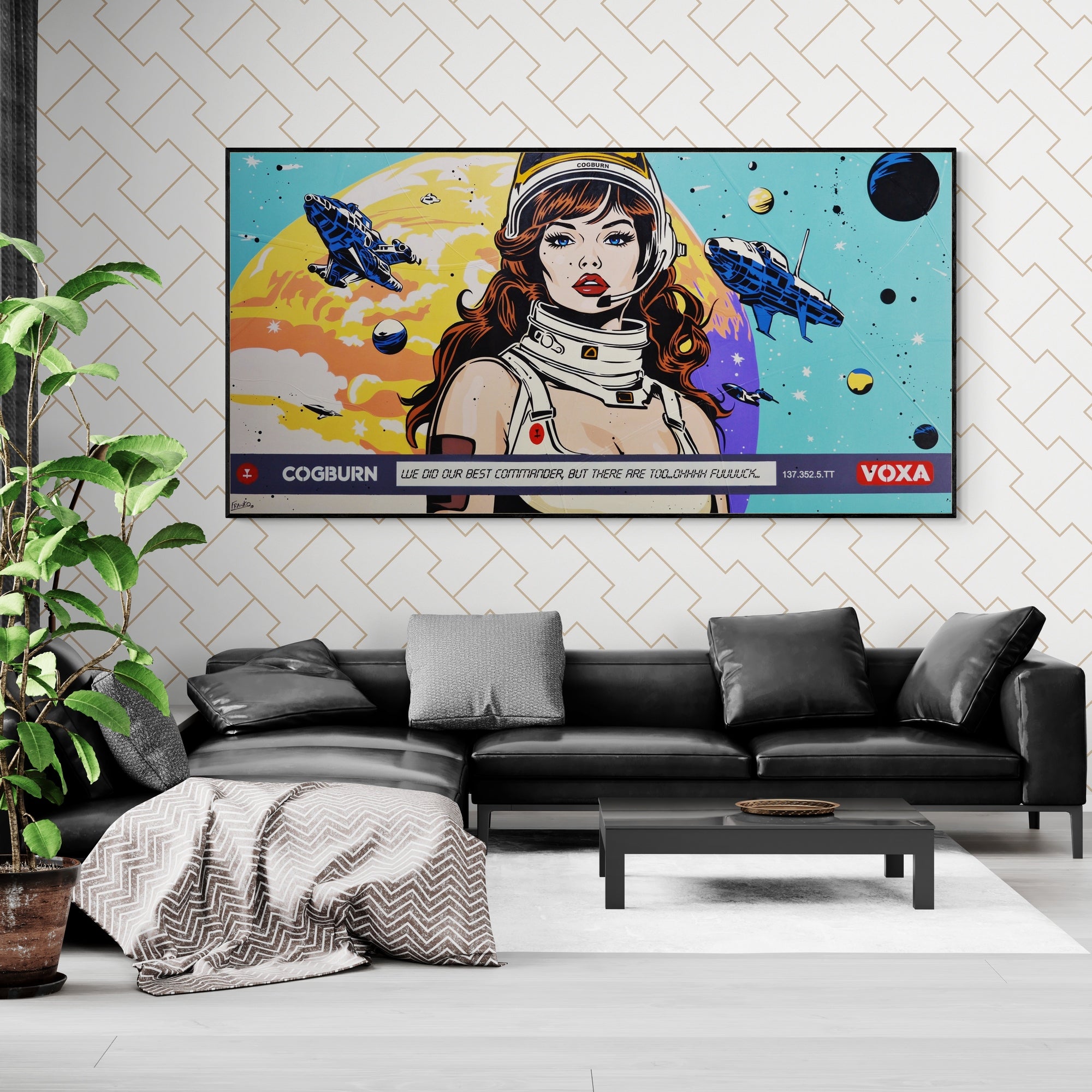 update alt-text with template Ohhh Fuck... 240cm x 120cm Space Classic Pop Art Painting-Urban Pop Art-[Franko_Artist]-[The_Block]-[Dream_Homes]-[ideas]- [Grand_Designs]-Franklin Art Studio