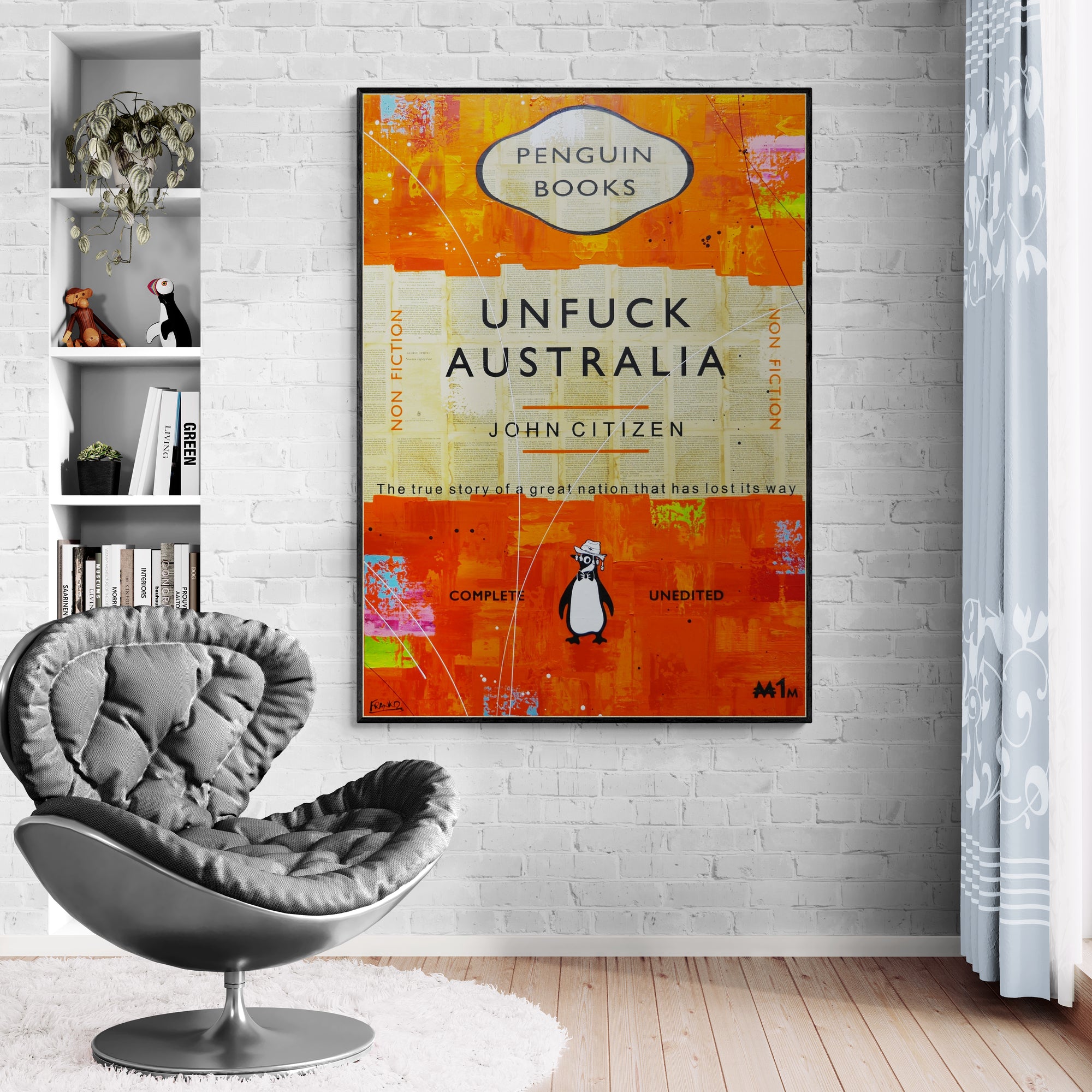 Land Gone Under 140cm x 100cm Australiana Urban Pop Book Club Painting (SOLD)