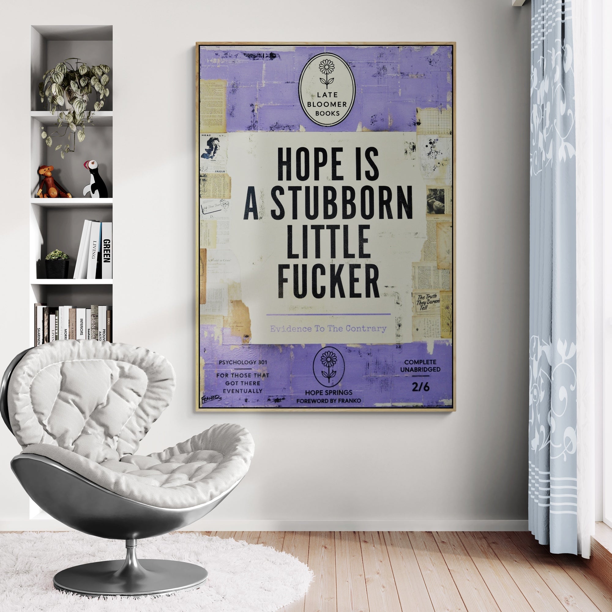 Late Bloomer Psychology 21 100cm x 140cm Urban Pop Book Club Painting