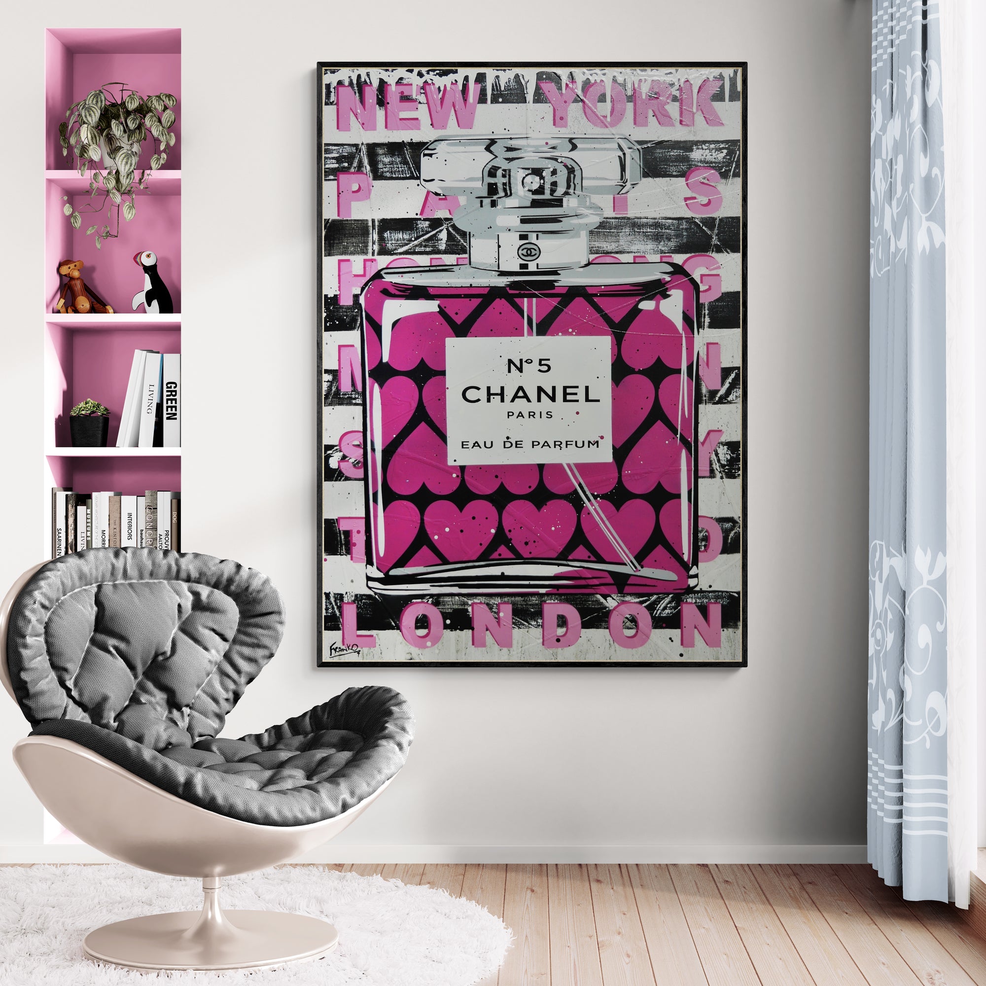 Strawberry Perfume 140cm x 100cm Perfume Bottle Textured Urban Pop Art Painting