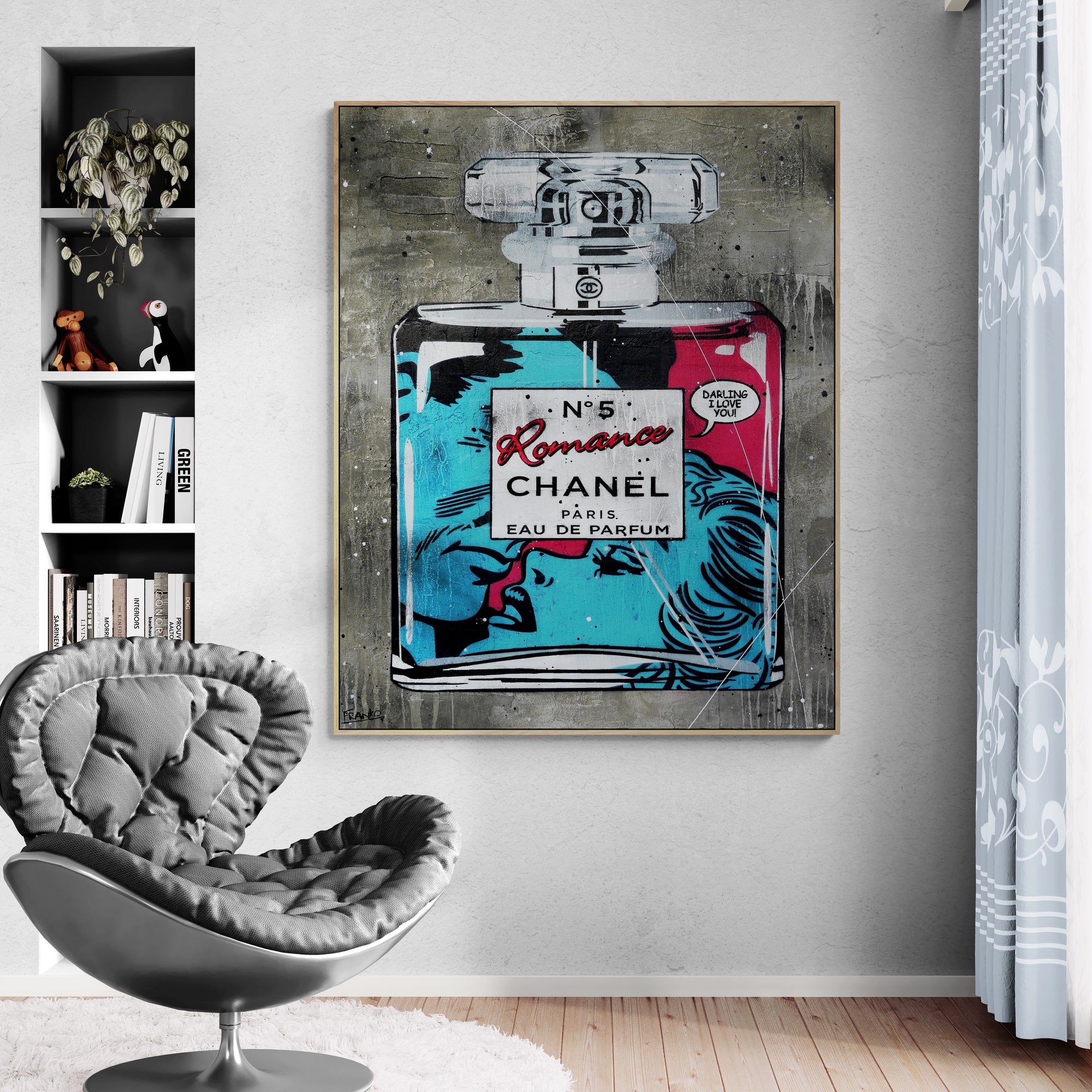 update alt-text with template Romance in Paris 120cm x 150cm Perfume Concrete Textured Urban Pop Art Painting-Urban Pop Art-[Franko_Artist]-[The_Block]-[Dream_Homes]-[ideas]- [Grand_Designs]-Franklin Art Studio