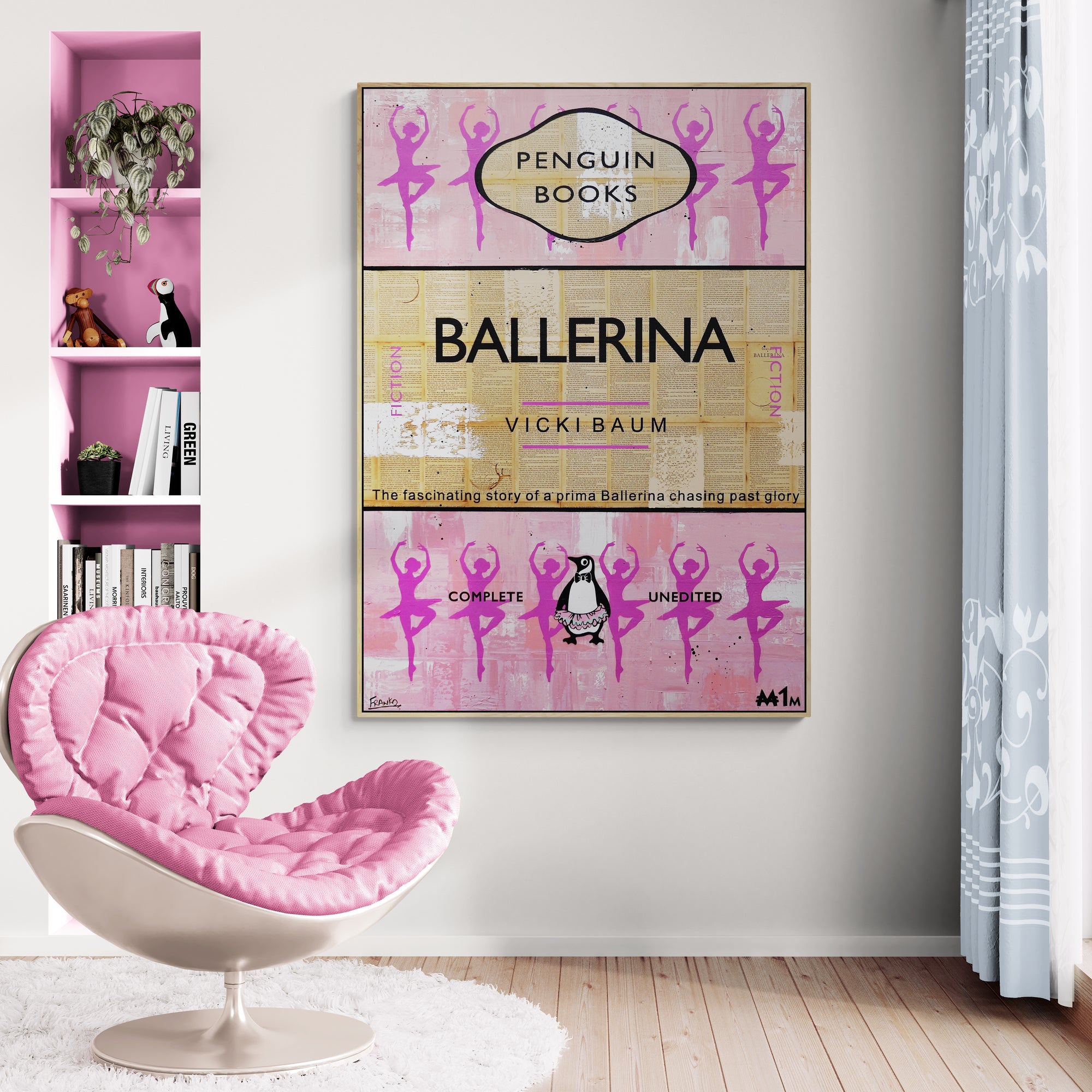 Prima 140cm x 100cm Ballerina Urban Pop Book Club Painting
