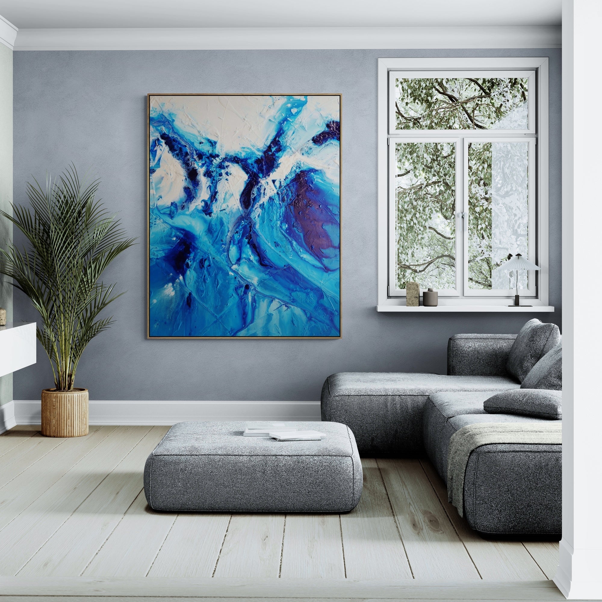Sapphire Spell 120cm x 150cm Portrait/Landscape Textured Abstract Painting (SOLD)-Abstract-[Franko_Artist]-[Australian_artist]-[Gold_Coast]-[Brisbane]-[modern]-[contemporary]-[original]-[Large_artwork]-[The_Block]-[Dream_Homes]-[ideas]-[Grand_Designs]-[Art_Lover]-Franklin Art Studio