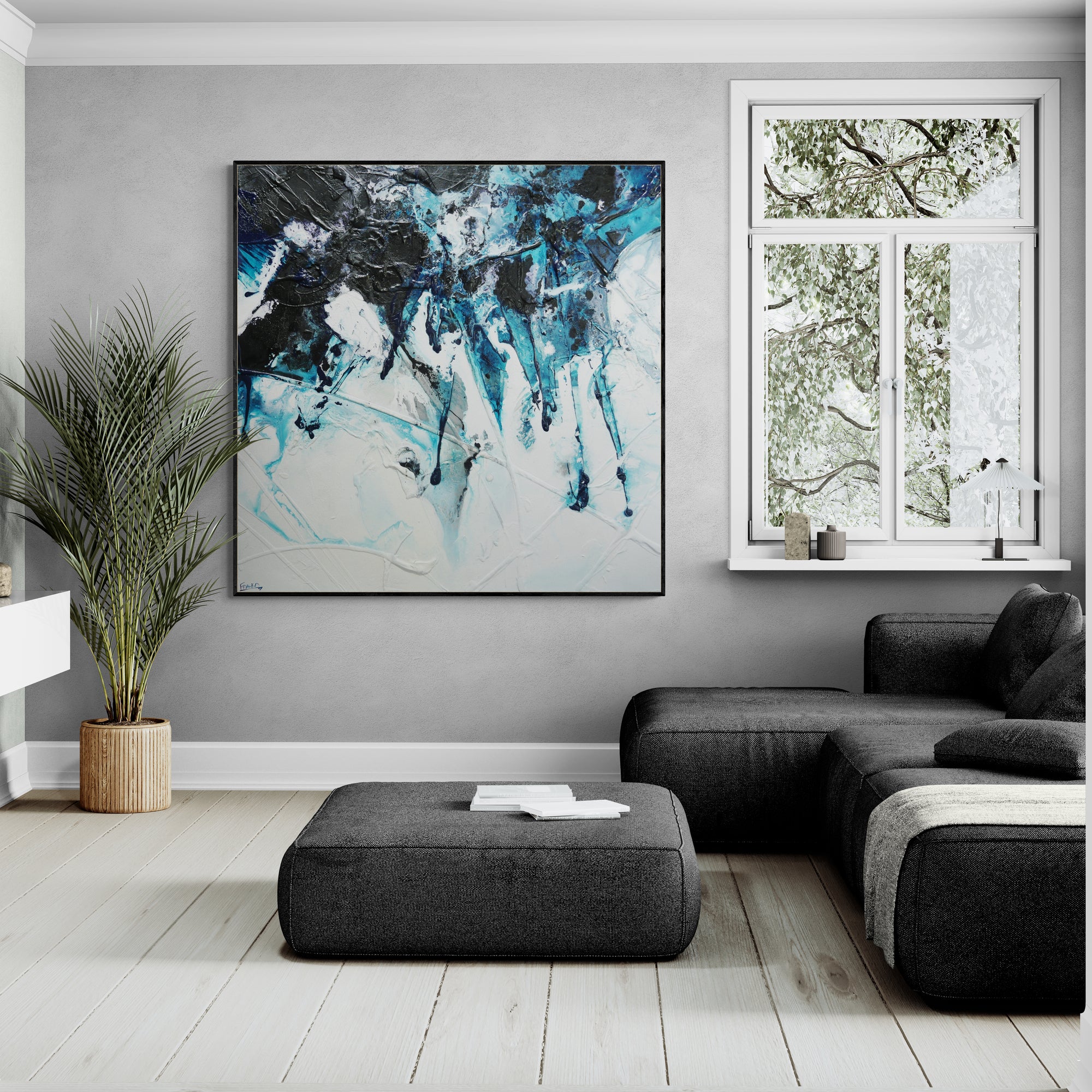 update alt-text with template Southern Depths 150cm x 150cm Textured Abstract Painting-Abstract-[Franko_Artist]-[The_Block]-[Dream_Homes]-[ideas]- [Grand_Designs]-Franklin Art Studio