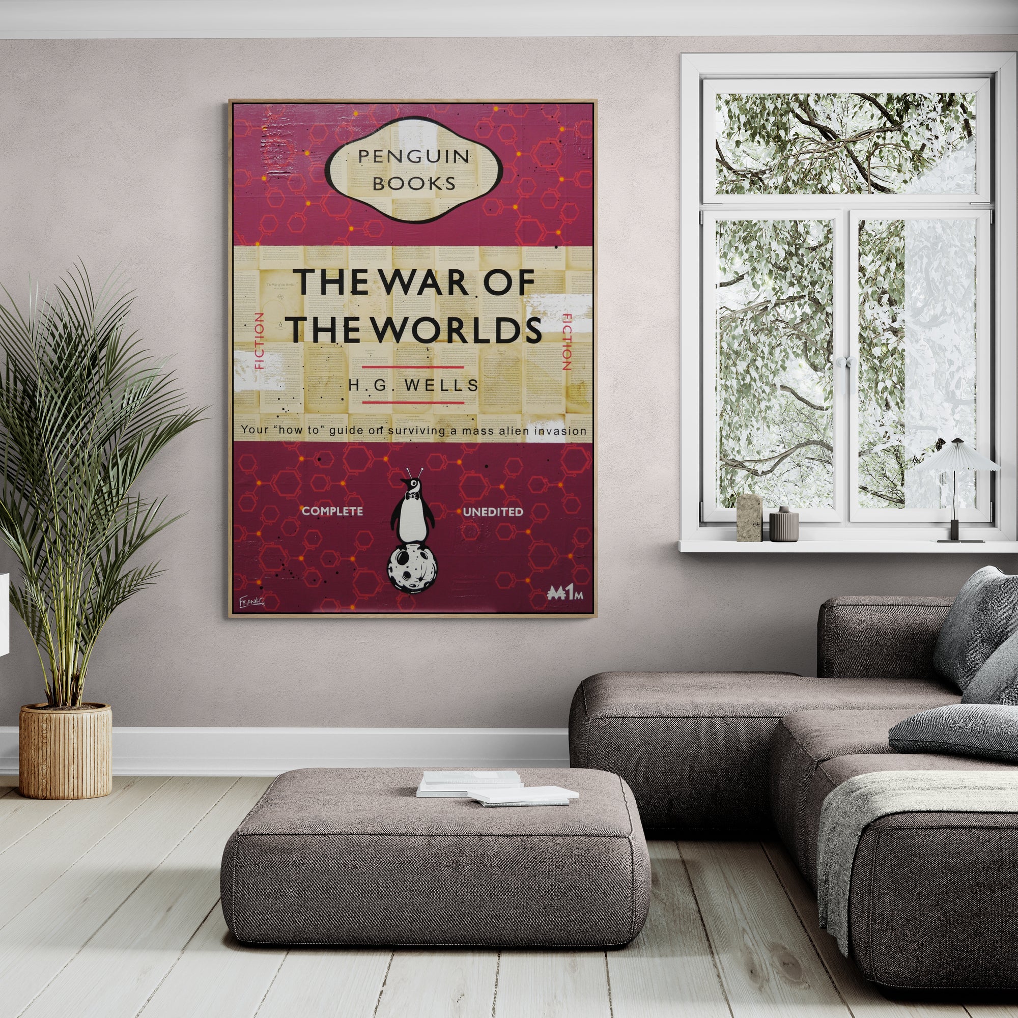 The Martians are coming 140cm x 100cm War of the Worlds Urban Pop Book Club Painting