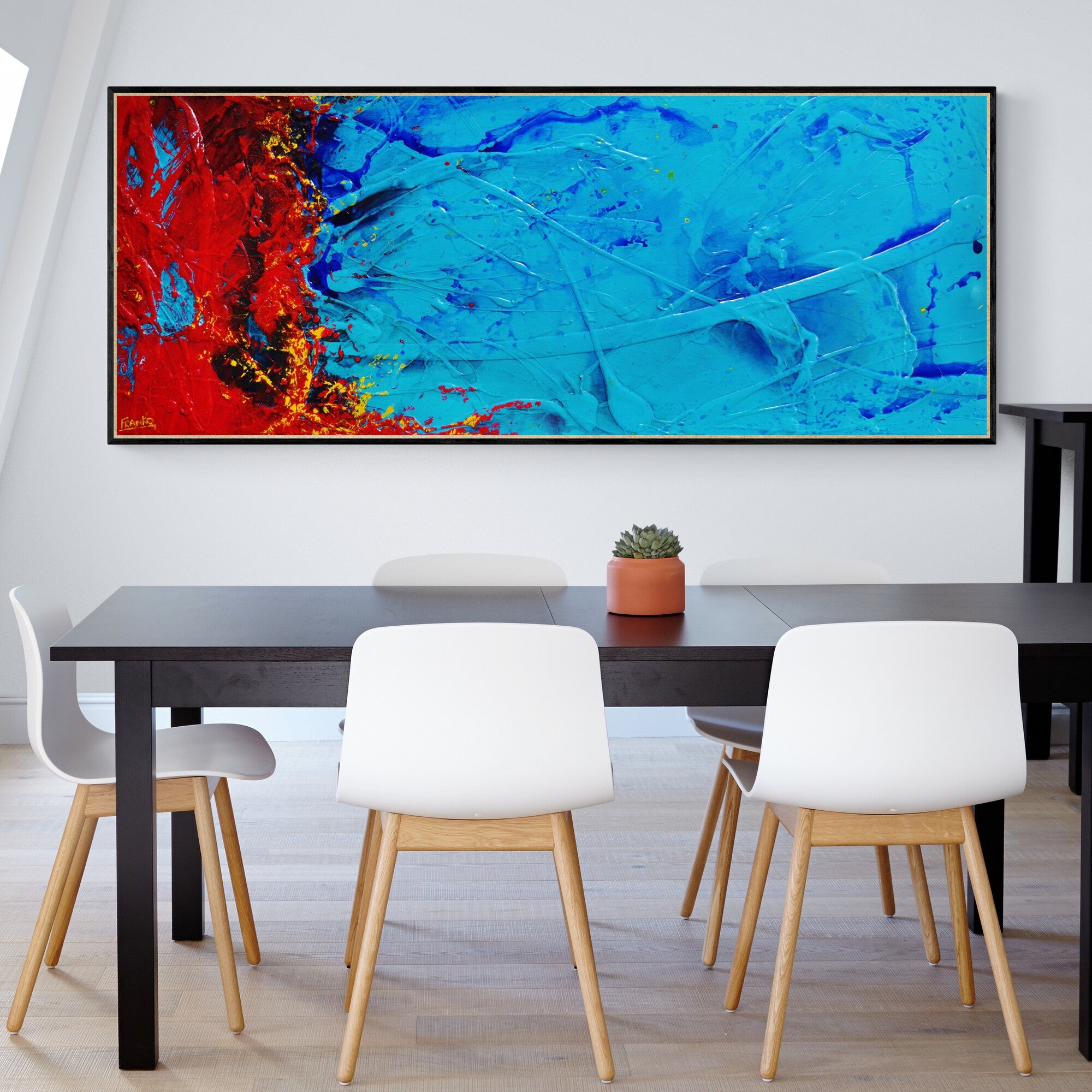 Cobalt Dragon 200cm x 80cm Textured Abstract Painting (SOLD)