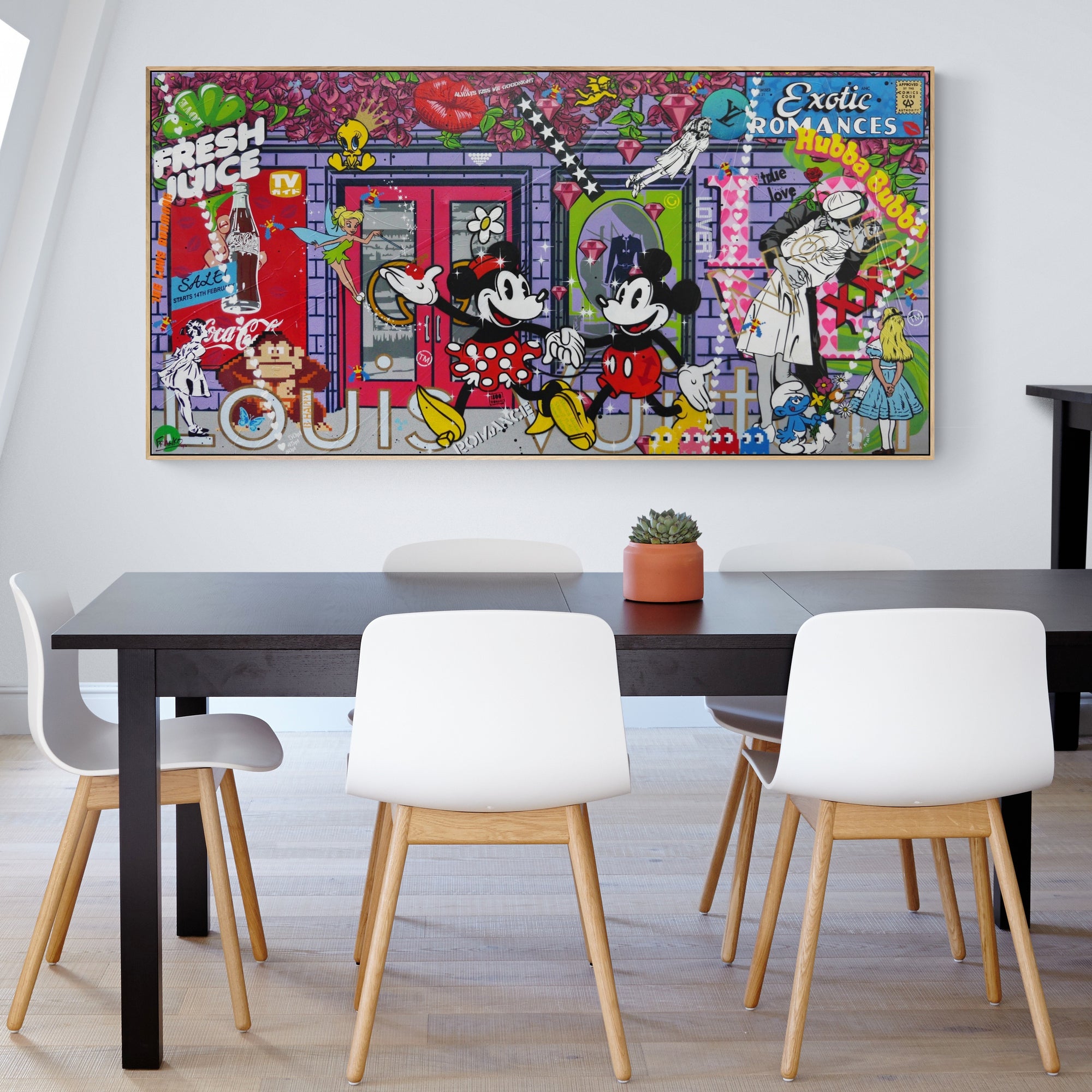 The Romantics 200cm x 100cm Romantic Textured Urban Pop Art Painting (SOLD)-Urban Pop Art-[Franko_Artist]-[The_Block]-[Dream_Homes]-[ideas]-[Grand_Designs]-[Art_Lover]-Franklin Art Studio