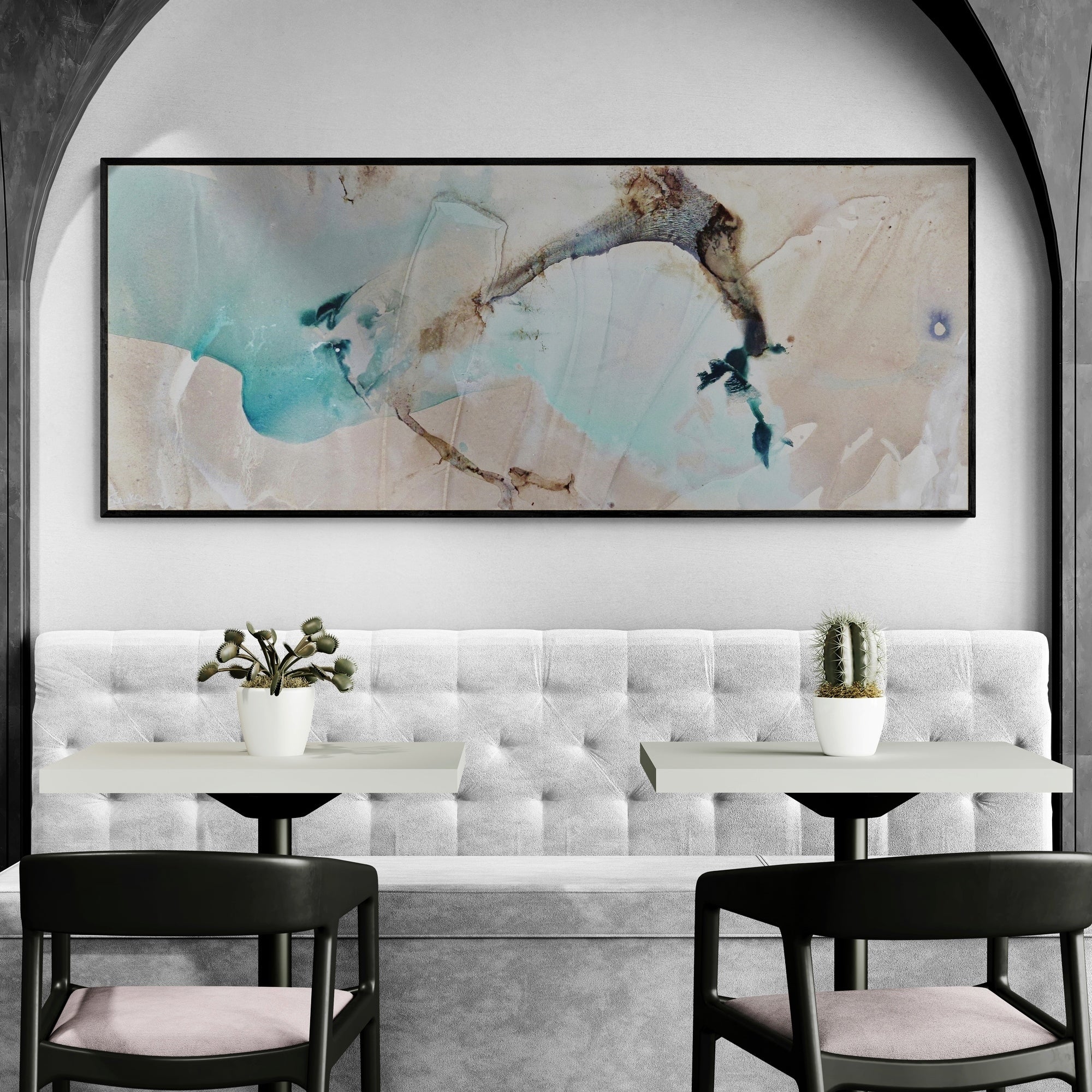 Refined 117 200cm x 80cm Cream Teal Rust White Grey Blended Abstract Painting (SOLD)-Abstract-[Franko_Artist]-[Australian_artist]-[Gold_Coast]-[Brisbane]-[modern]-[contemporary]-[original]-[Large_artwork]-[The_Block]-[Dream_Homes]-[ideas]-[Grand_Designs]-[Art_Lover]-Franklin Art Studio